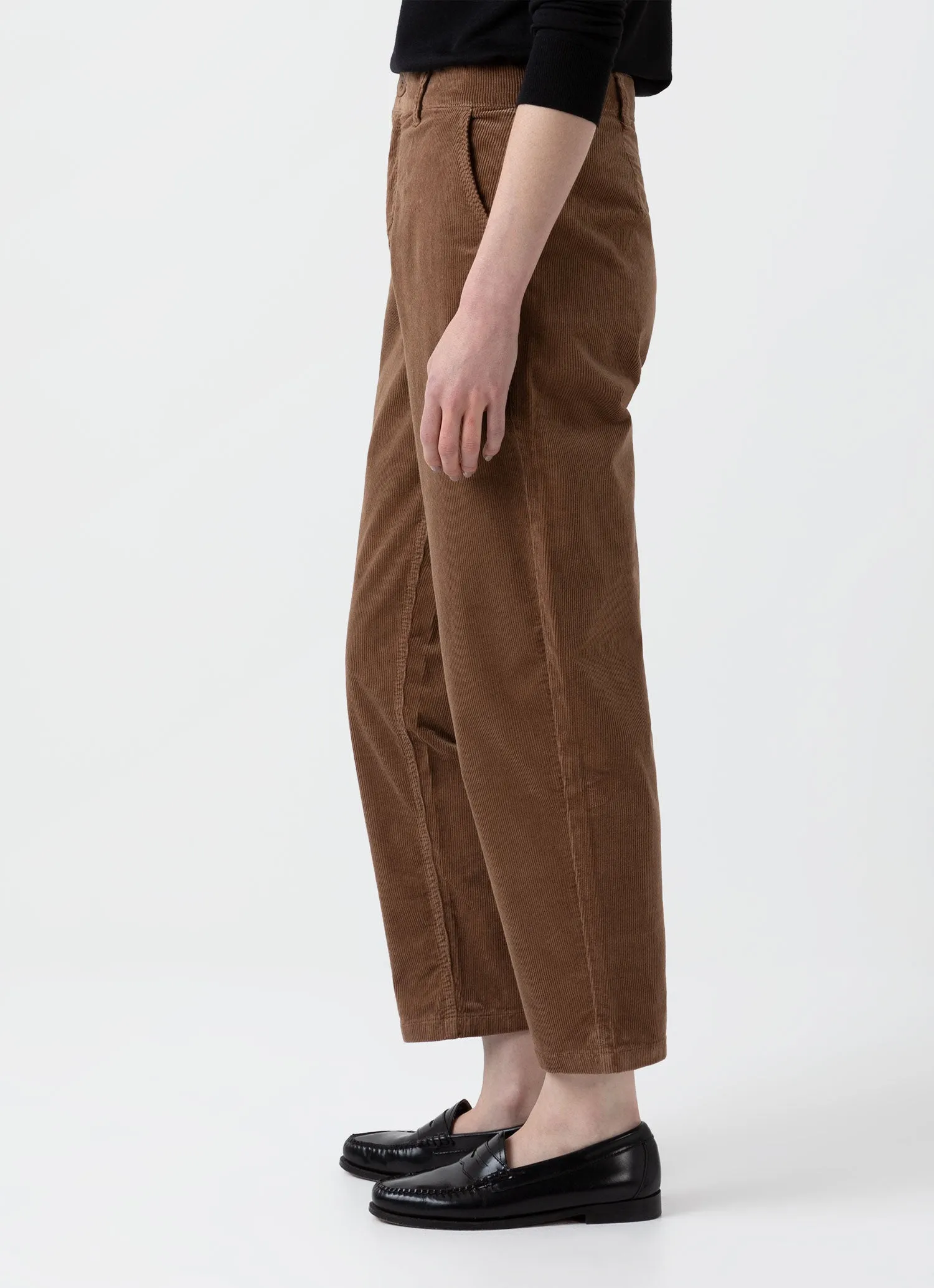 Women's Corduroy Trouser in Dark Camel sold by Sunspel product image thumbnail 3