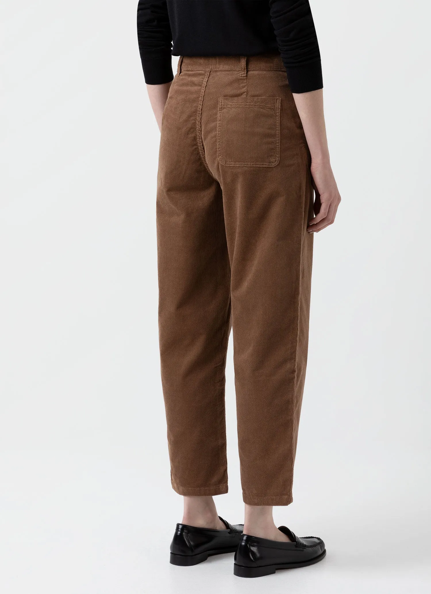 Women's Corduroy Trouser in Dark Camel sold by Sunspel product image thumbnail 4