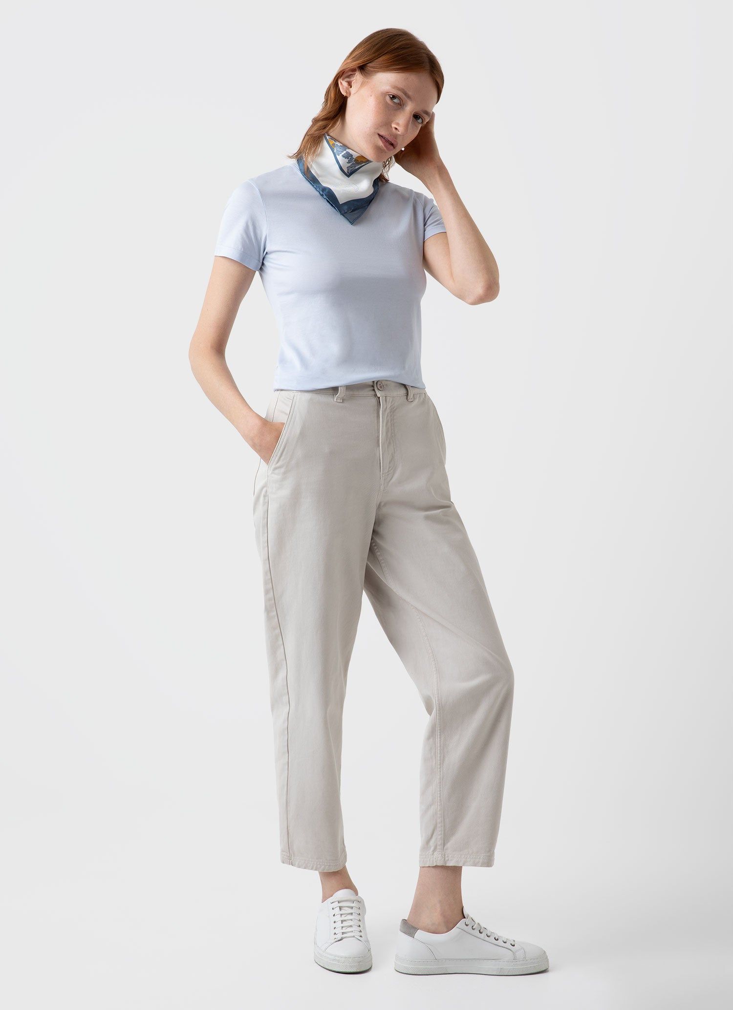 Women's Classic T-shirt in Pastel Blue sold by Sunspel product image thumbnail 3