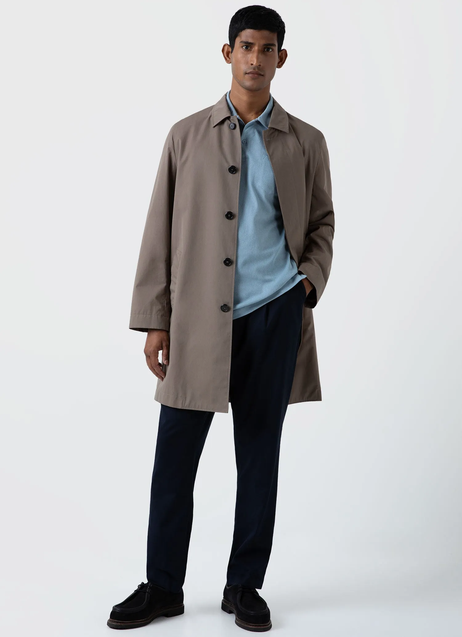 Men's Riviera Polo Shirt in Sky Blue sold by Sunspel product image thumbnail 3