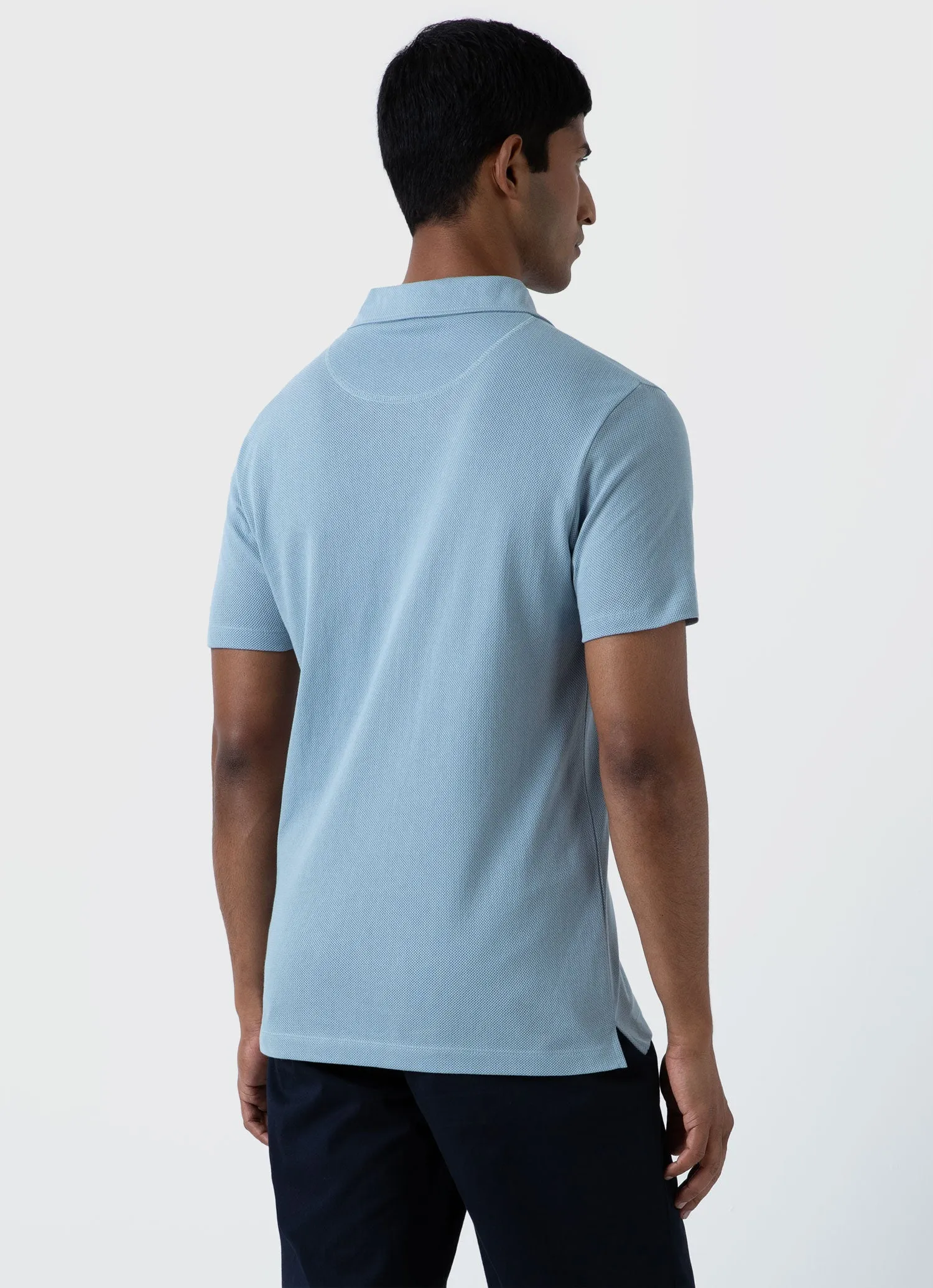 Men's Riviera Polo Shirt in Sky Blue sold by Sunspel product image thumbnail 5