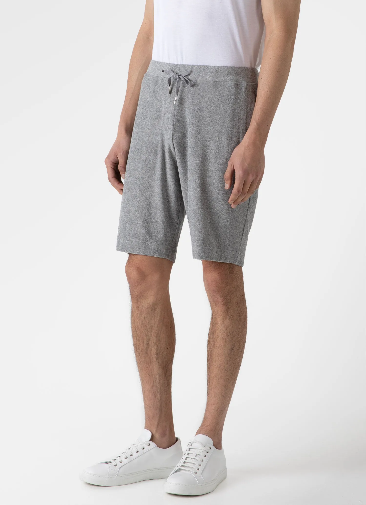 Men's Towelling Short in Grey Melange sold by Sunspel product image thumbnail 3