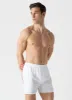 Men's Long Cut Classic Boxer Shorts in White sold by Sunspel