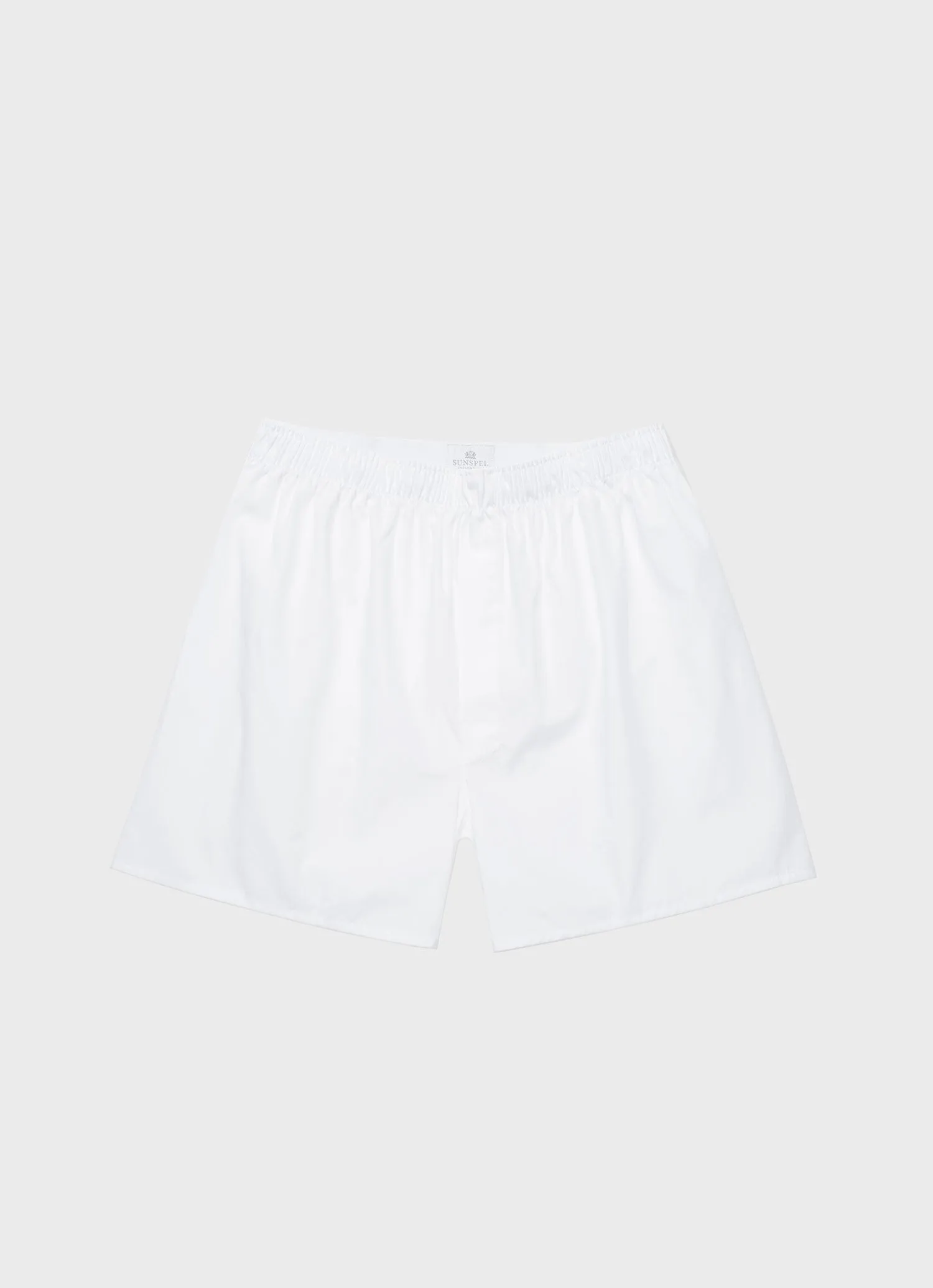 Men's Long Cut Classic Boxer Shorts in White sold by Sunspel