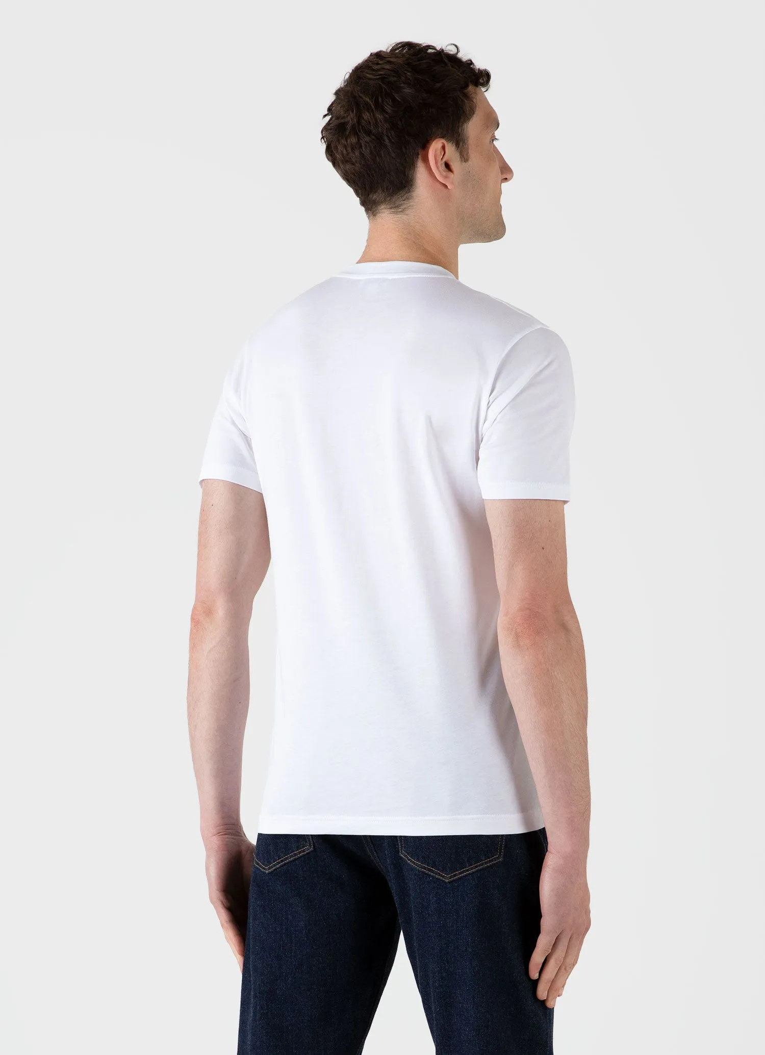 Men's Riviera Pocket T-shirt in White sold by Sunspel product image thumbnail 5