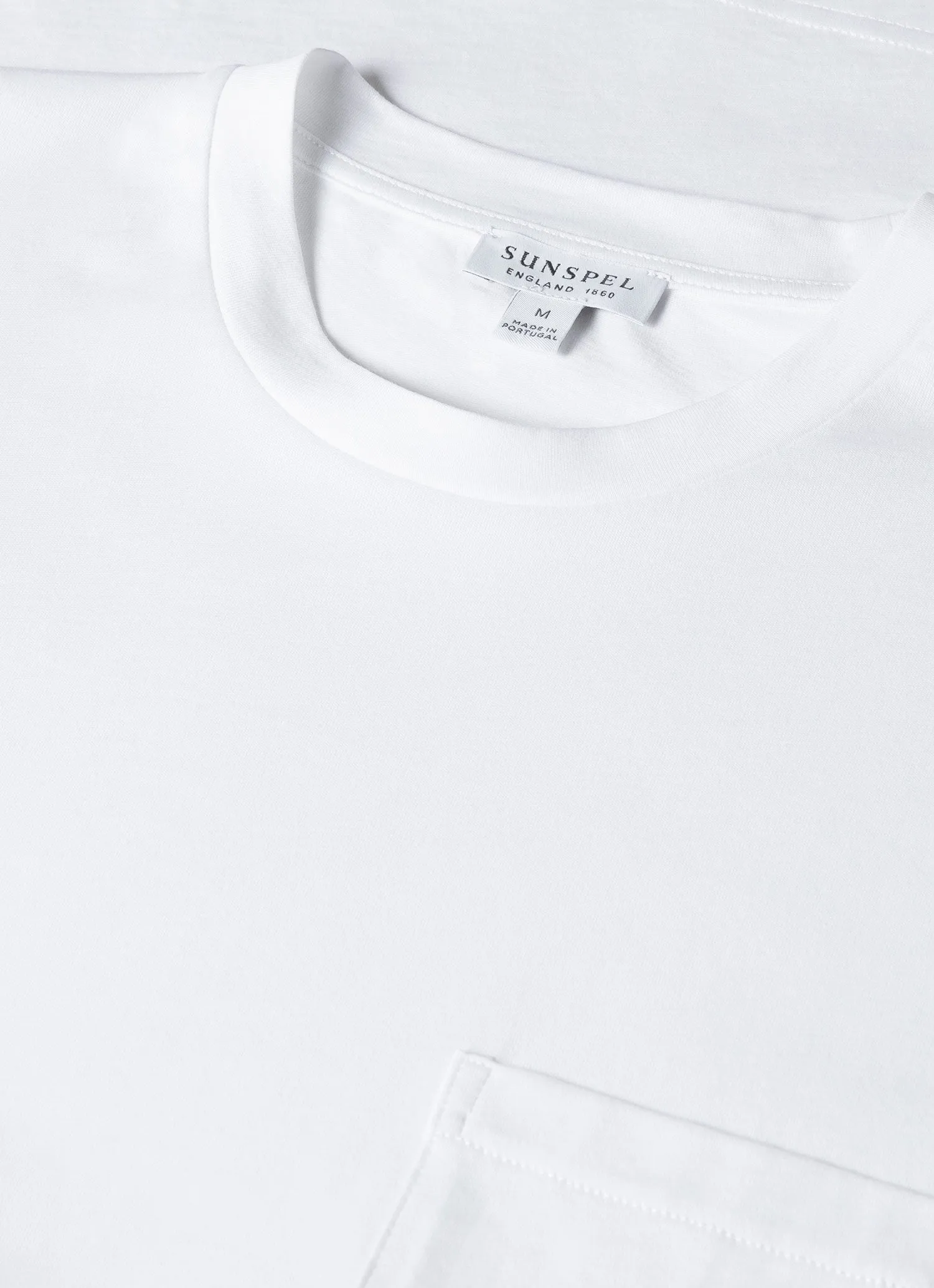 Men's Riviera Pocket T-shirt in White sold by Sunspel product image thumbnail 4