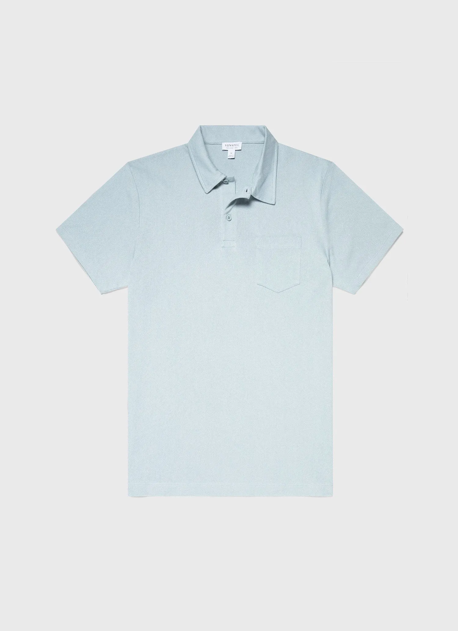 Men's Riviera Polo Shirt in Blue Sage sold by Sunspel