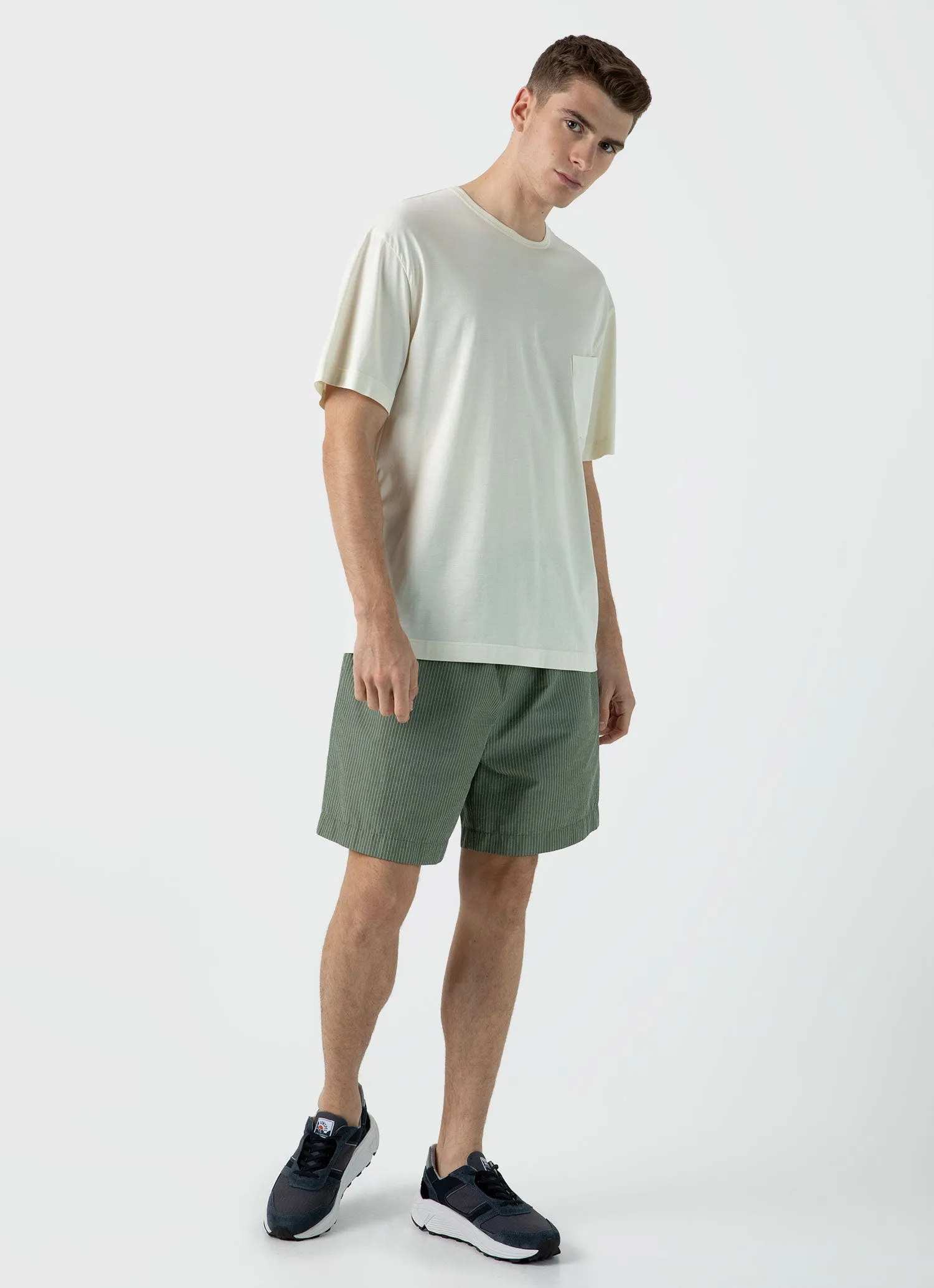 Men's Sunspel x Nigel Cabourn T-shirt in Stone White sold by Sunspel product image thumbnail 3