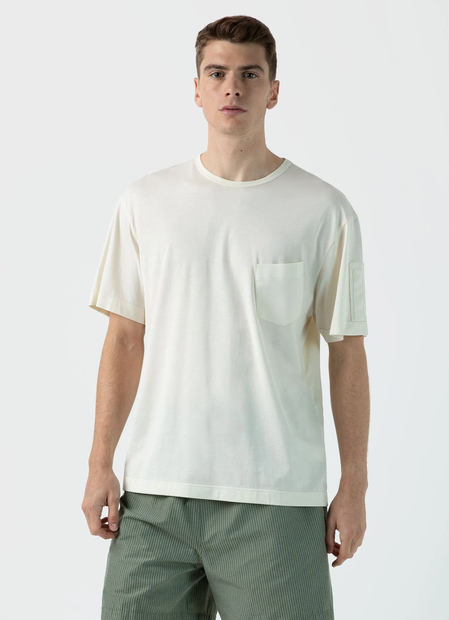 Men's Sunspel x Nigel Cabourn T-shirt in Stone White sold by Sunspel product image thumbnail 2
