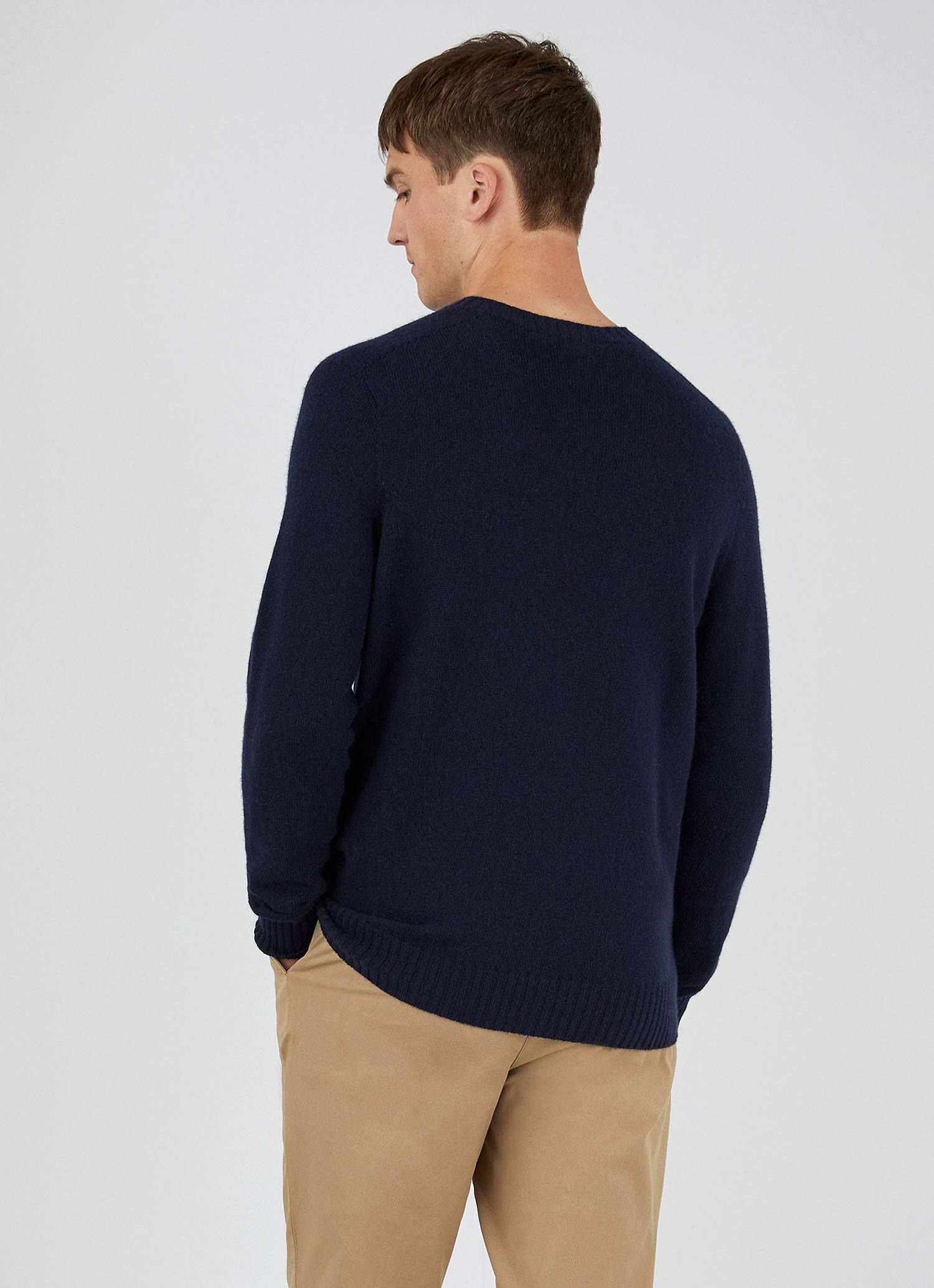 Men's Cashmere Cotton Jumper in Navy sold by Sunspel product image thumbnail 4