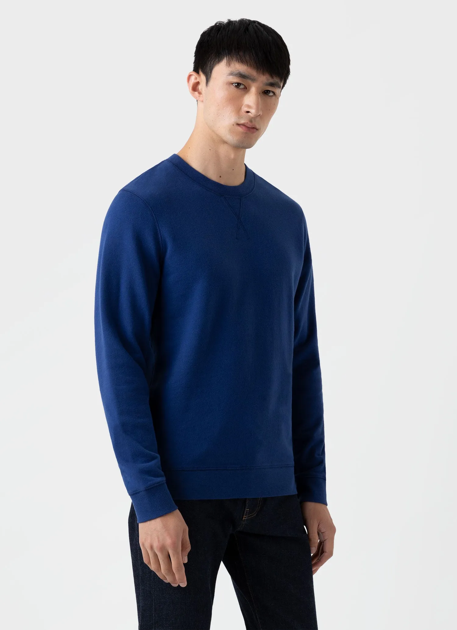 Men's Loopback Sweatshirt in Space Blue sold by Sunspel product image thumbnail 2