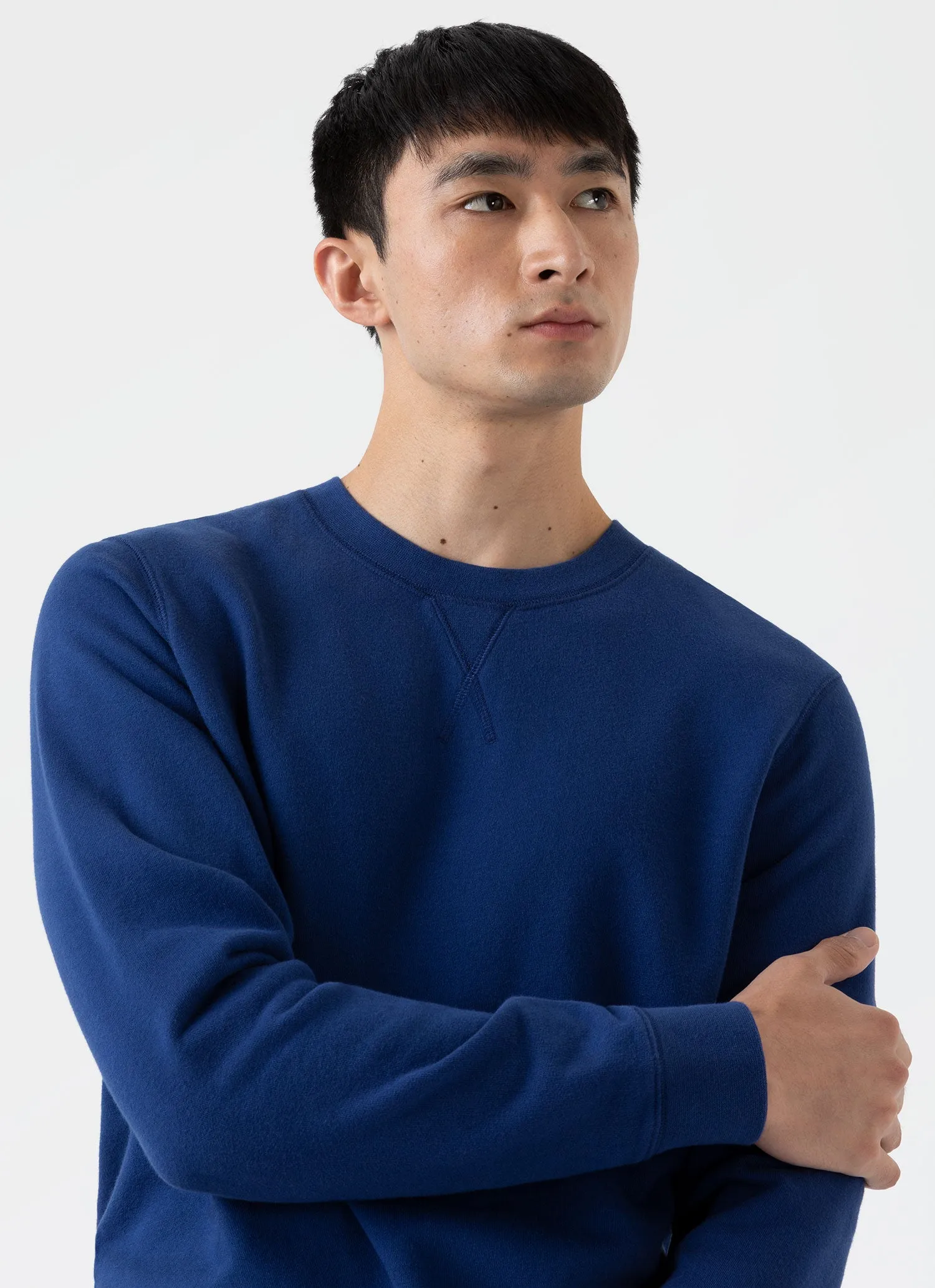 Men's Loopback Sweatshirt in Space Blue sold by Sunspel product image thumbnail 5