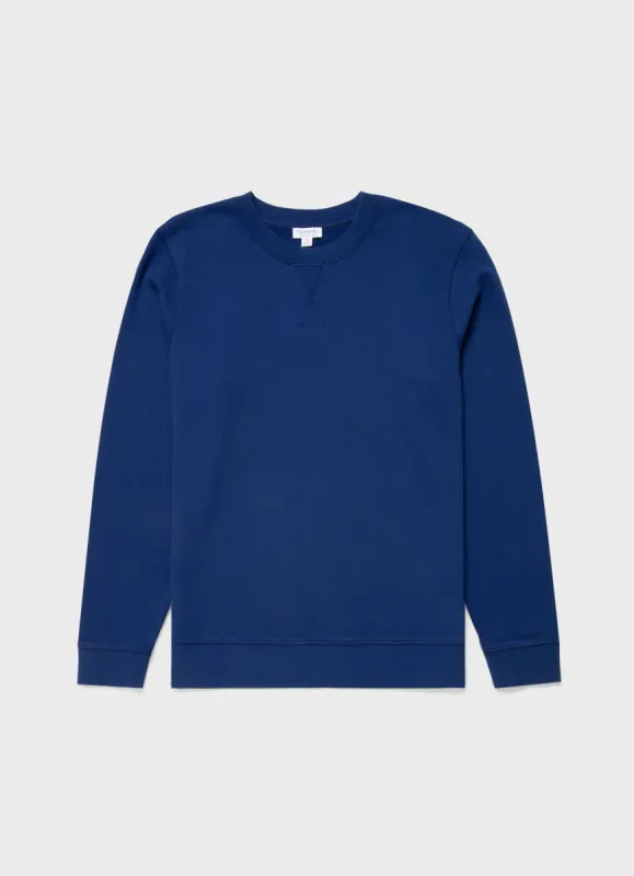 Men's Loopback Sweatshirt in Space Blue sold by Sunspel