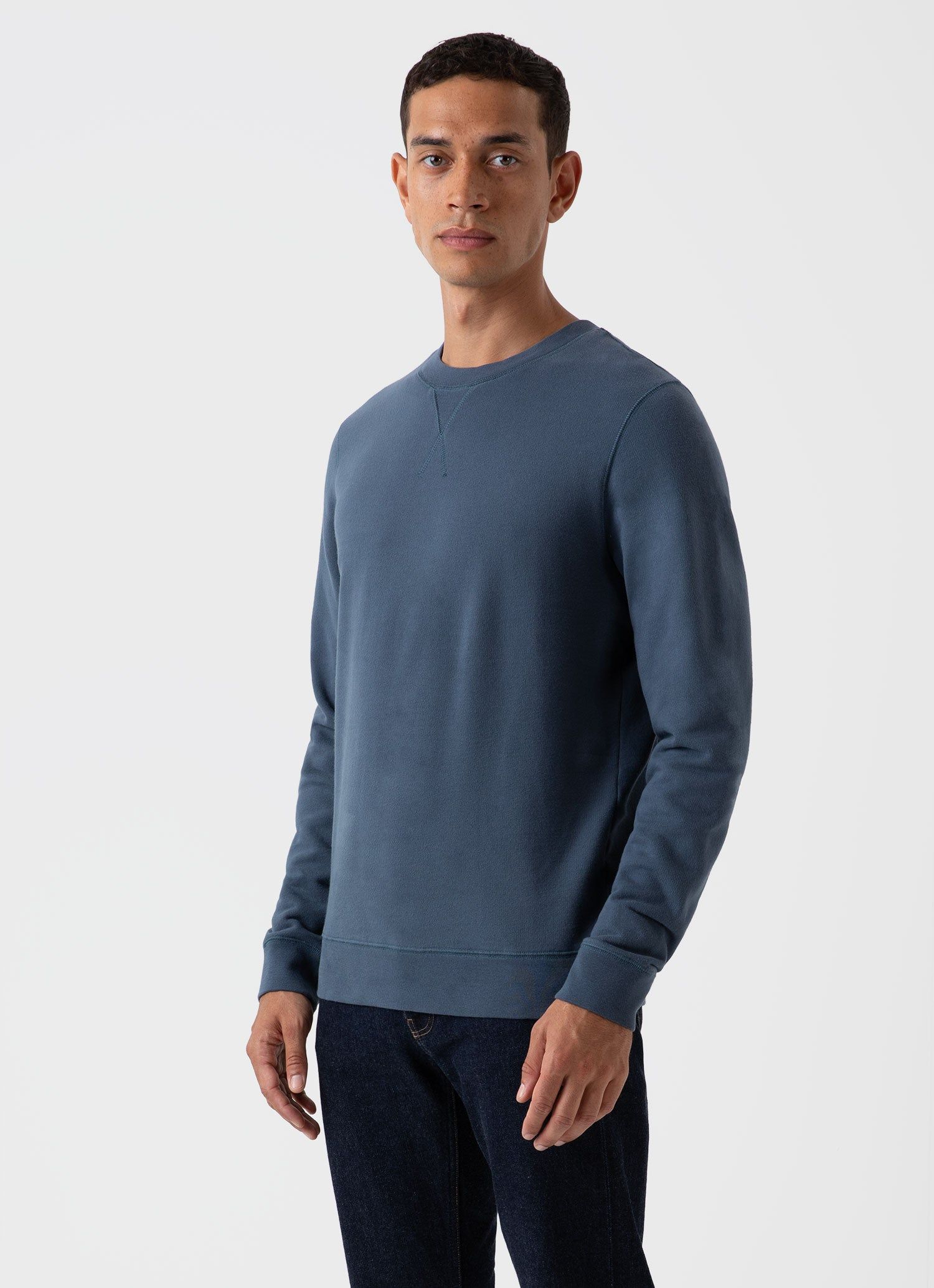 Men's Loopback Sweatshirt in Shale Blue sold by Sunspel product image thumbnail 2