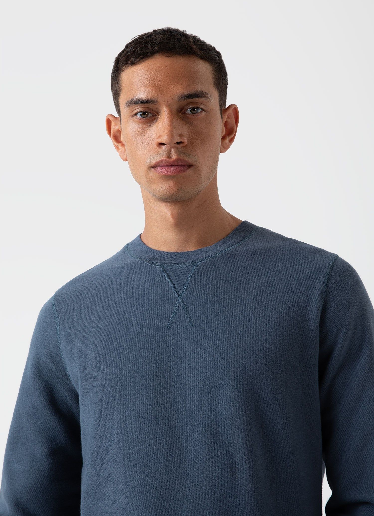 Men's Loopback Sweatshirt in Shale Blue sold by Sunspel product image thumbnail 5