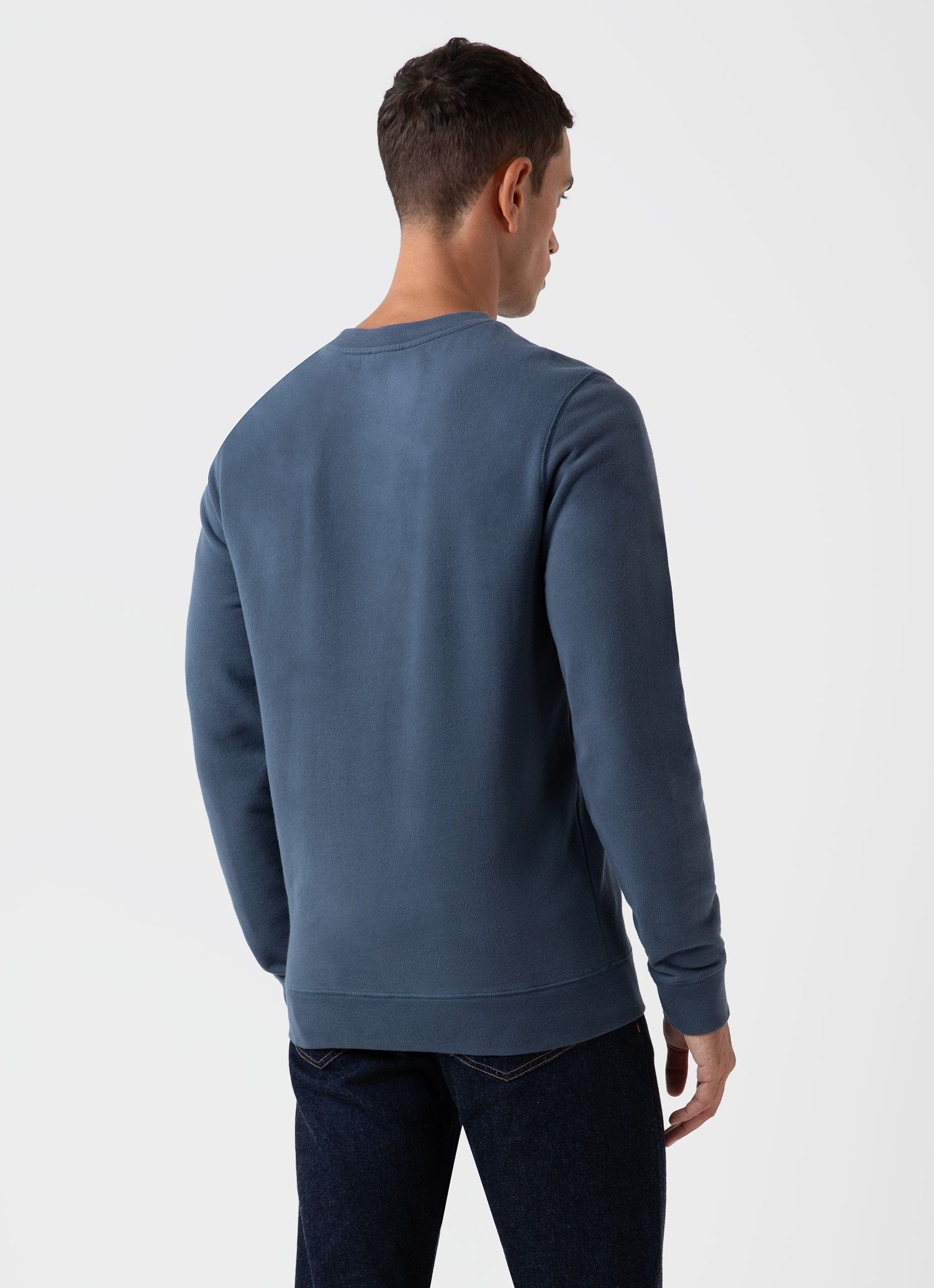 Men's Loopback Sweatshirt in Shale Blue sold by Sunspel product image thumbnail 4