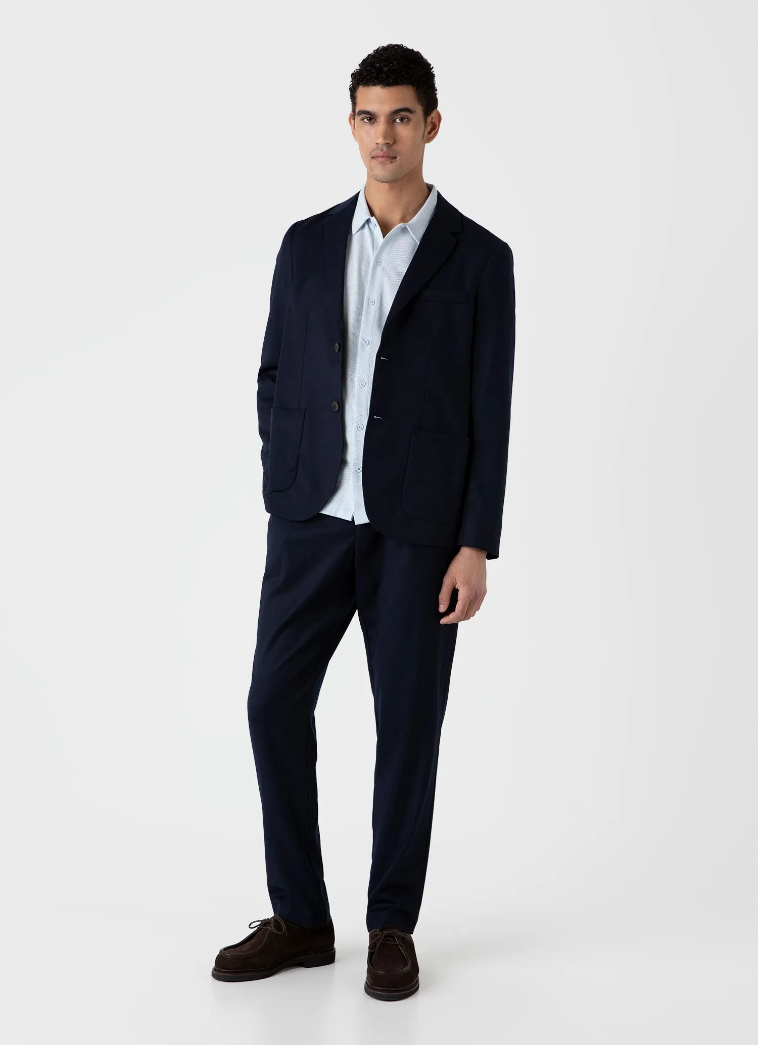 Men's Riviera Shirt in Light Blue sold by Sunspel product image thumbnail 3