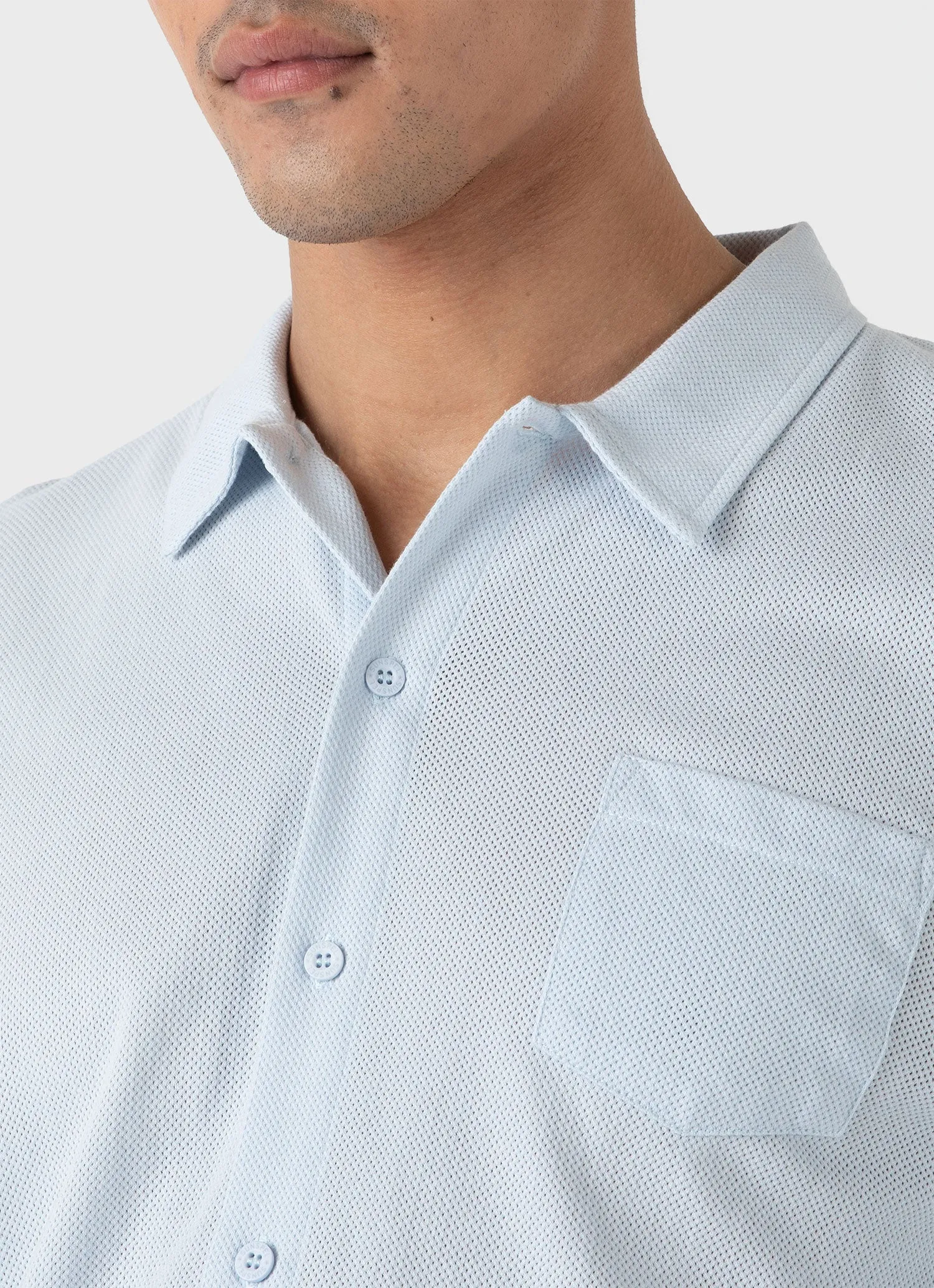 Men's Riviera Shirt in Light Blue sold by Sunspel product image thumbnail 5