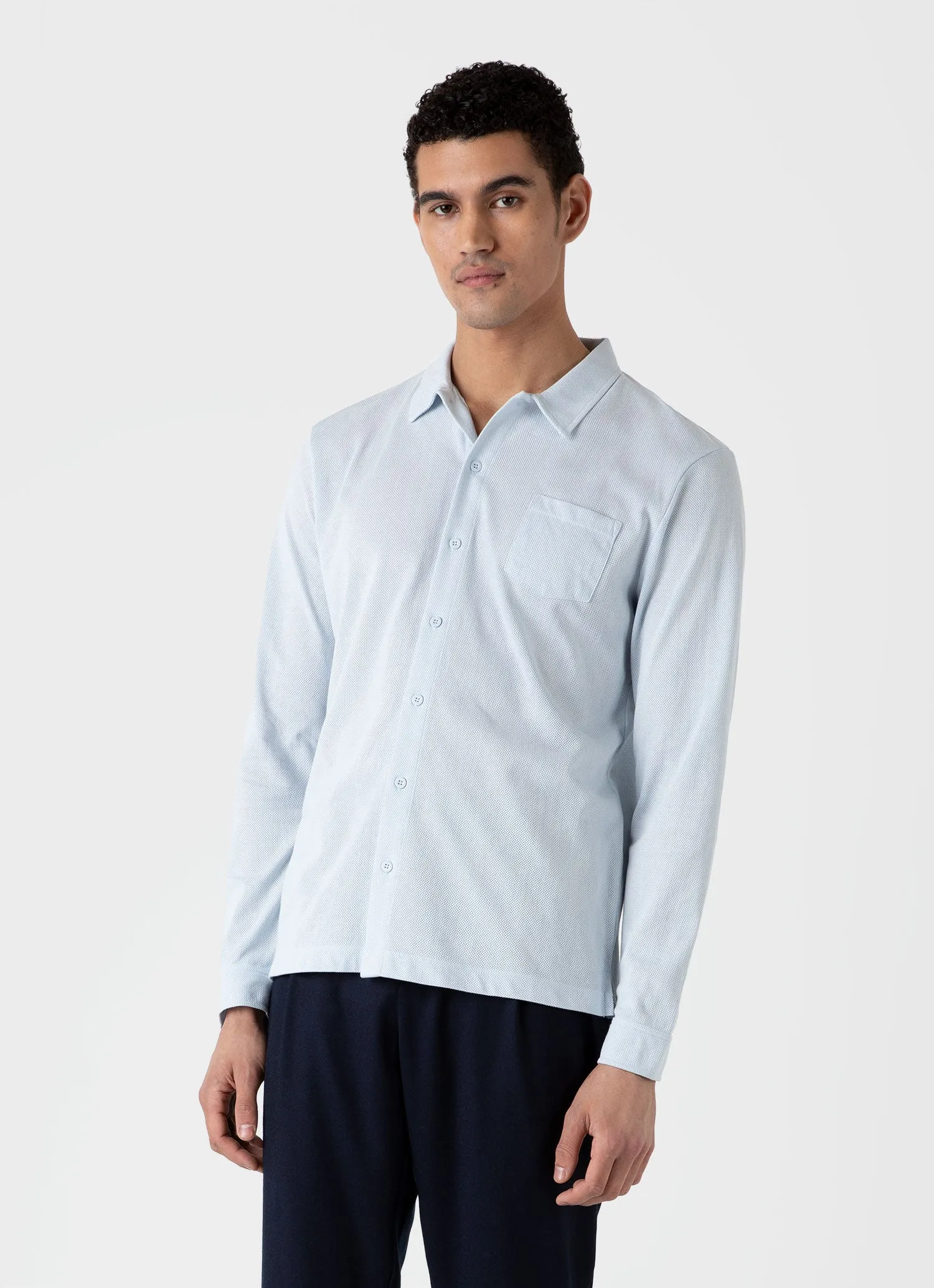 Men's Riviera Shirt in Light Blue sold by Sunspel product image thumbnail 2