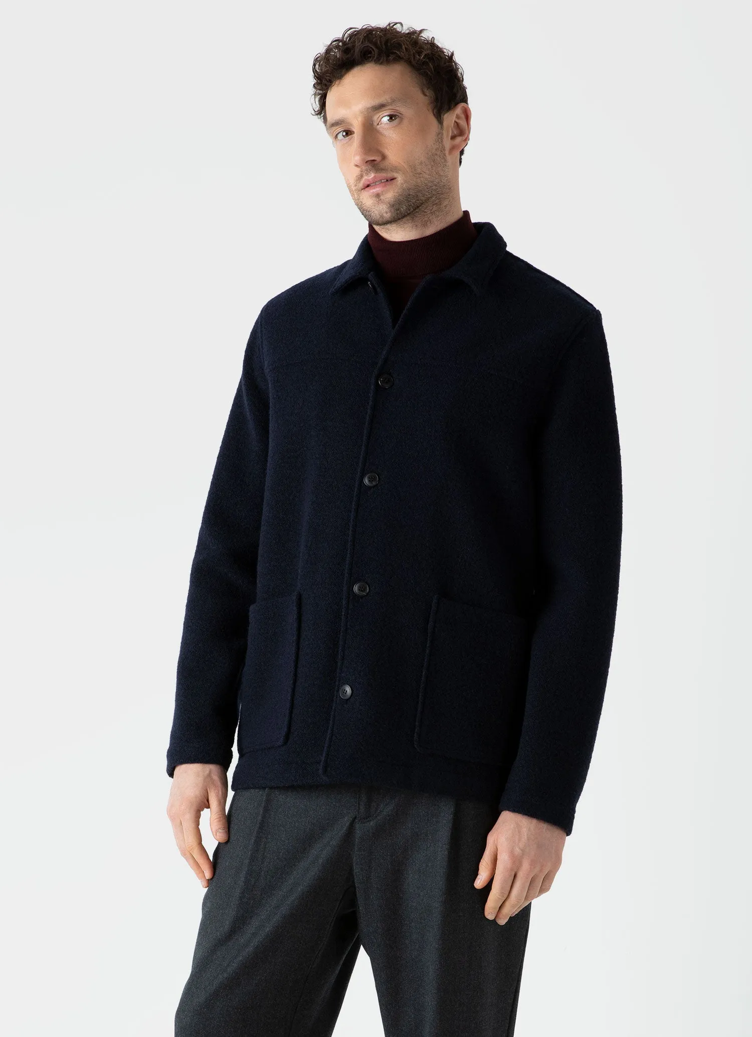 Men's Wool Donkey Jacket in Navy sold by Sunspel product image thumbnail 2