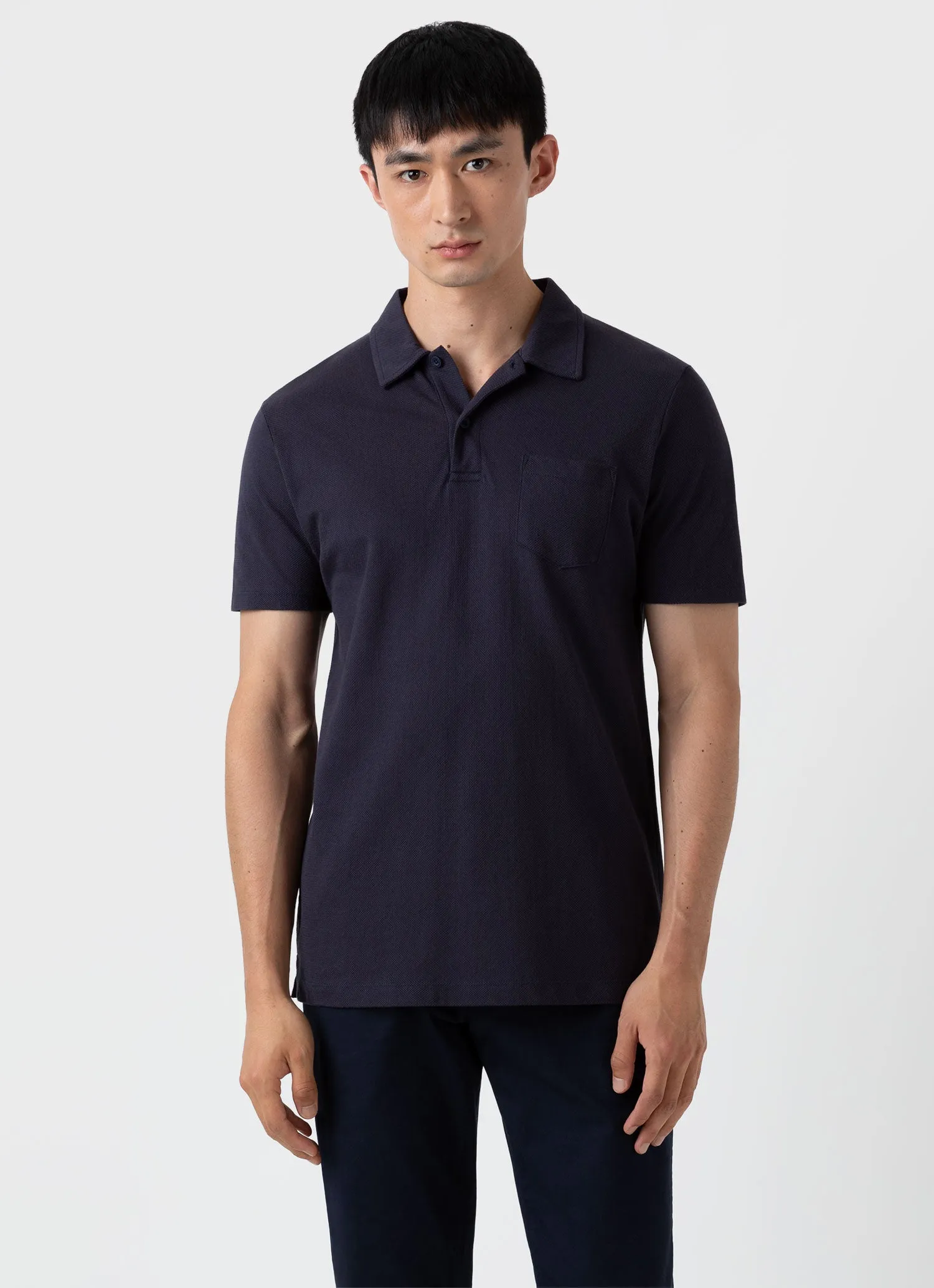 Men's Riviera Polo Shirt in Navy sold by Sunspel product image thumbnail 2