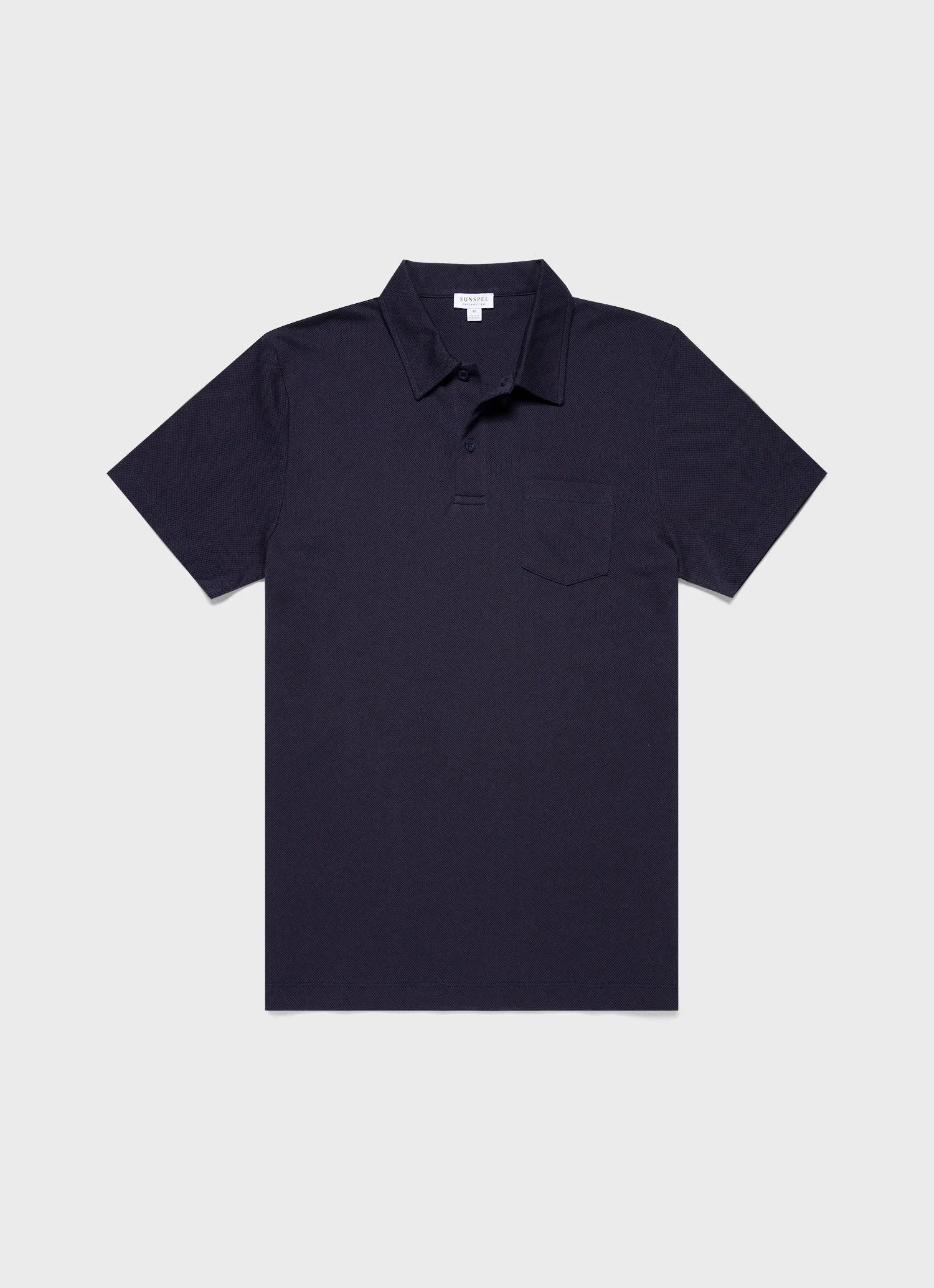 Men's Riviera Polo Shirt in Navy sold by Sunspel