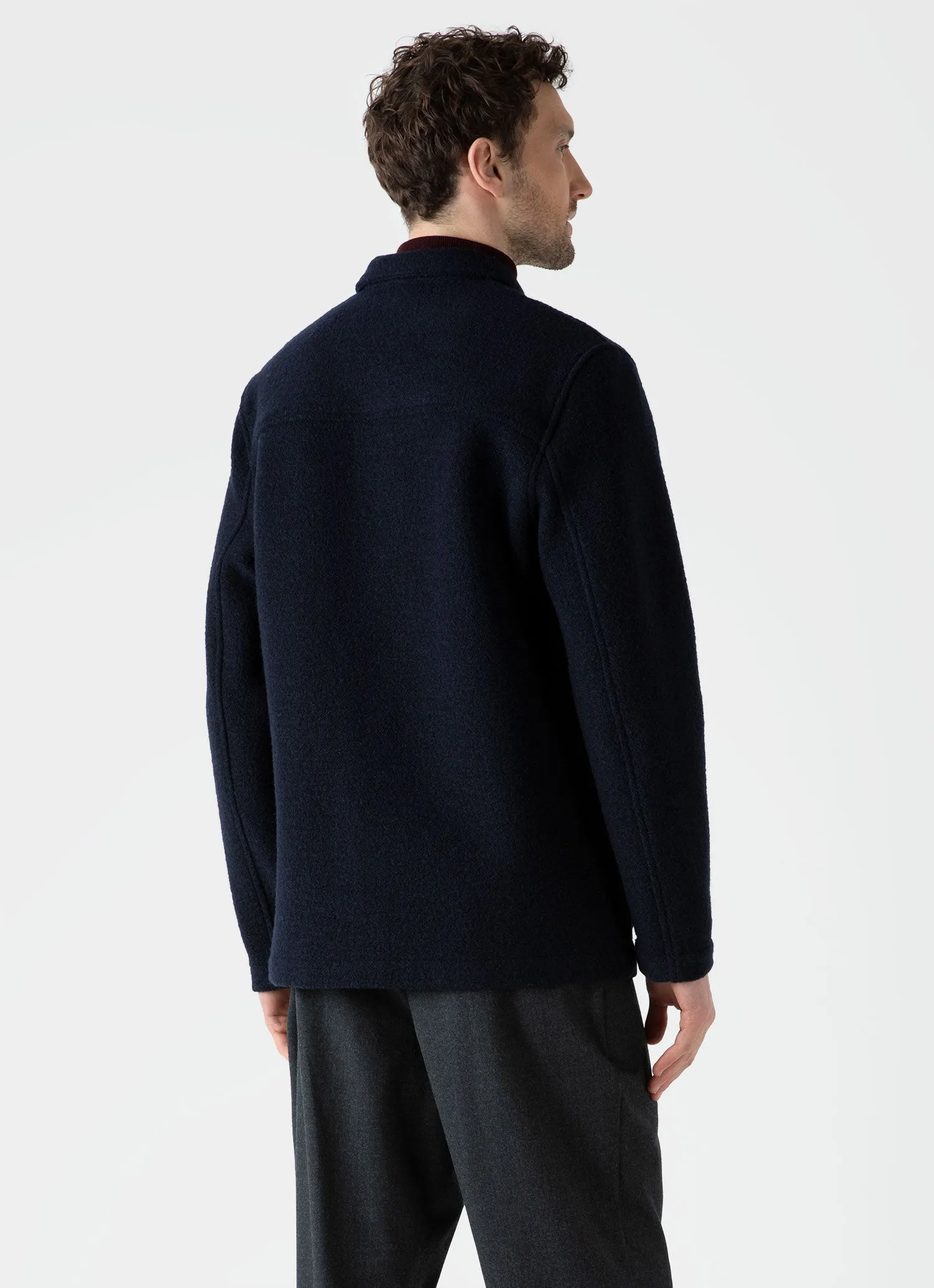 Men's Wool Donkey Jacket in Navy sold by Sunspel product image thumbnail 4