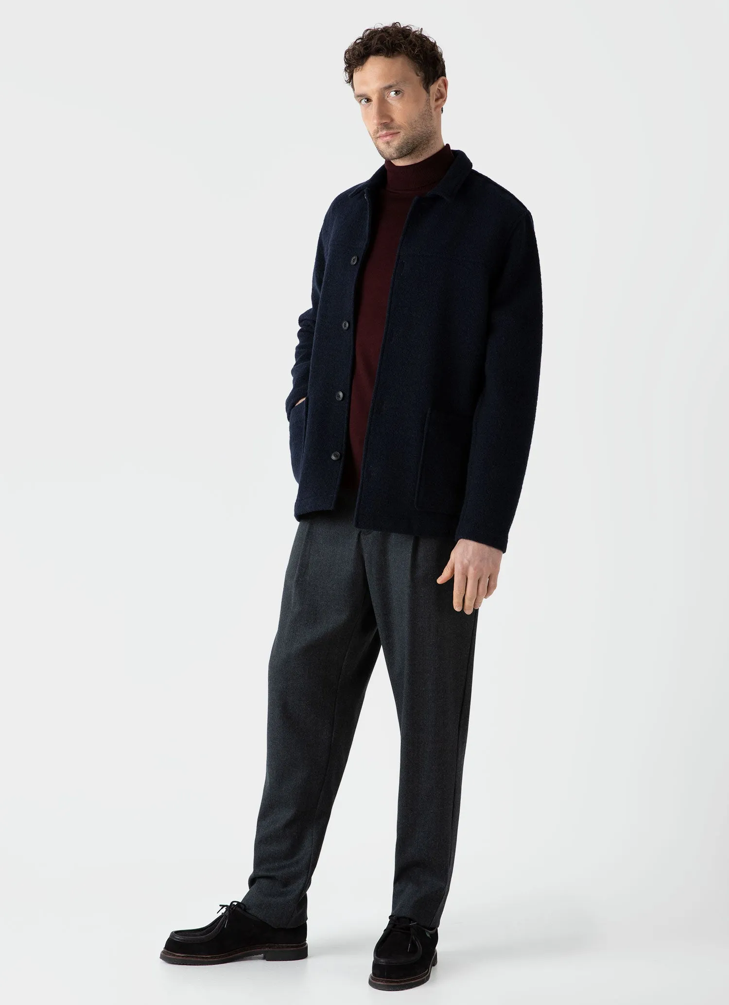 Men's Wool Donkey Jacket in Navy sold by Sunspel product image thumbnail 3