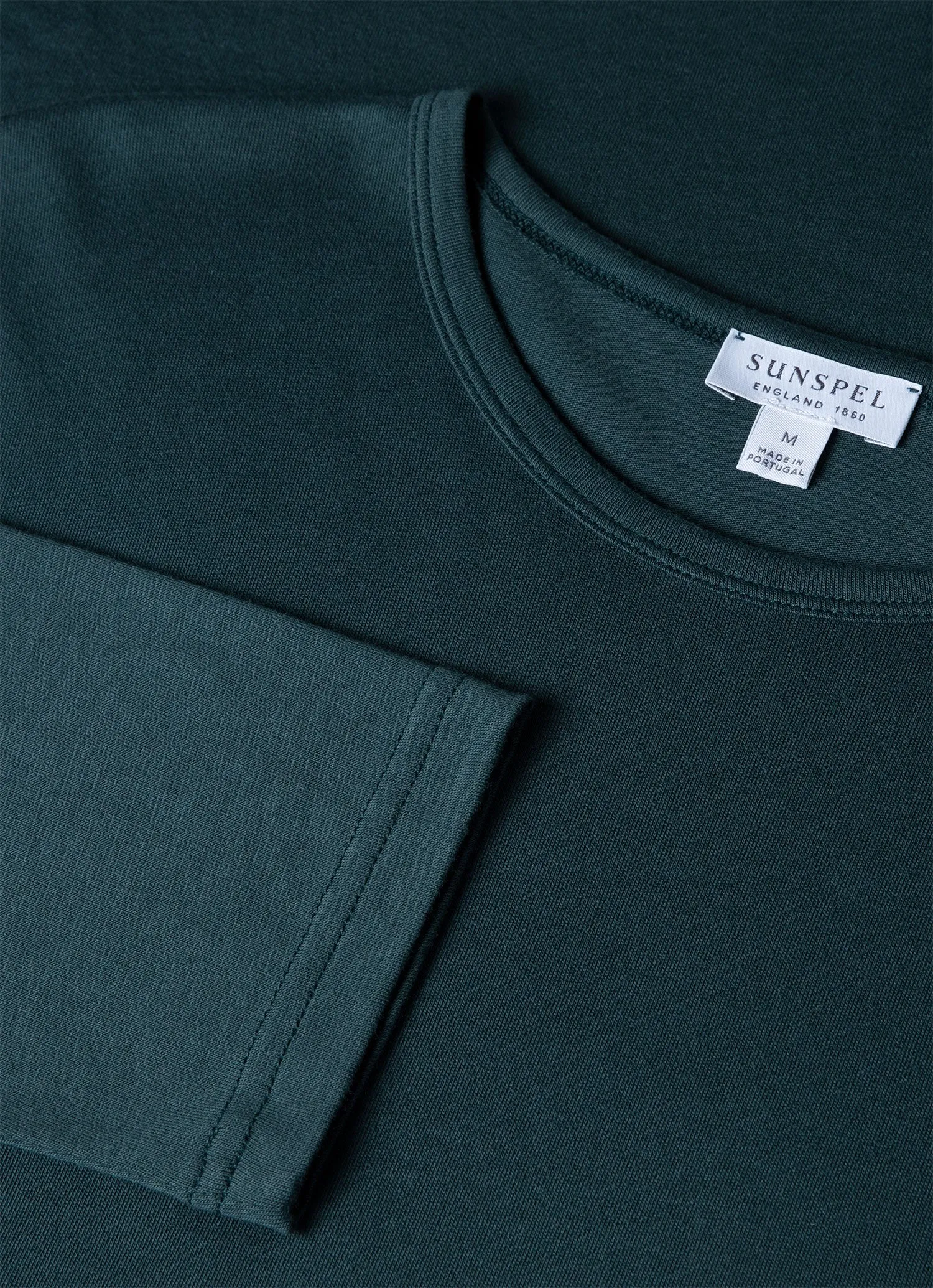 Men's Cotton Modal Lounge Long Sleeve T-shirt in Peacock sold by Sunspel product image thumbnail 4
