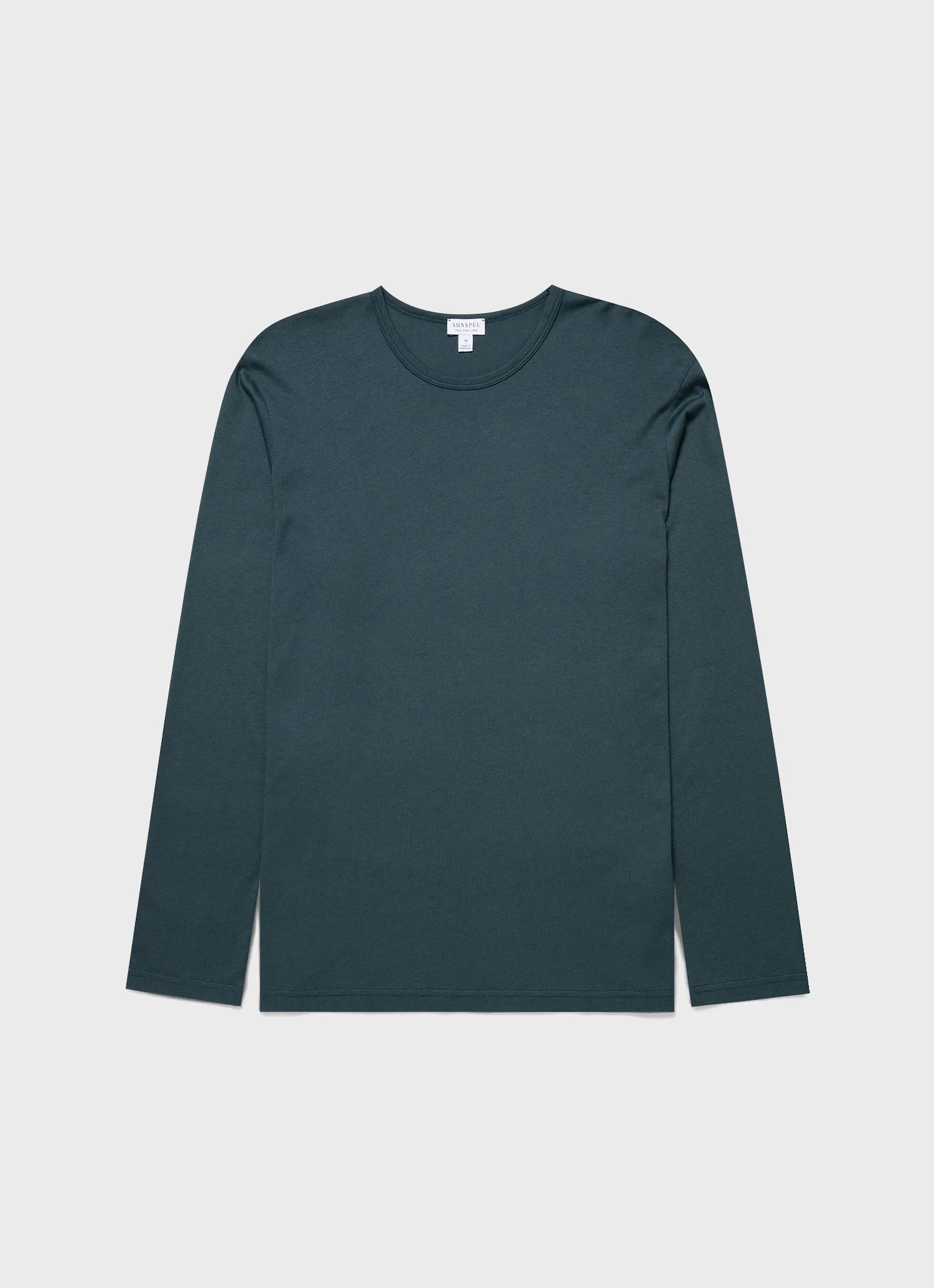 Men's Cotton Modal Lounge Long Sleeve T-shirt in Peacock sold by Sunspel