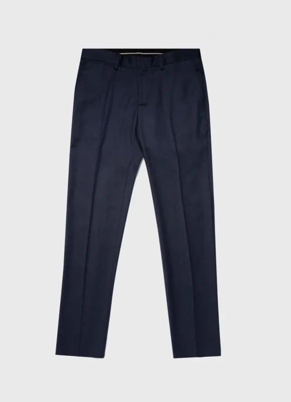 Men's Wool Trouser in Navy Melange sold by Sunspel
