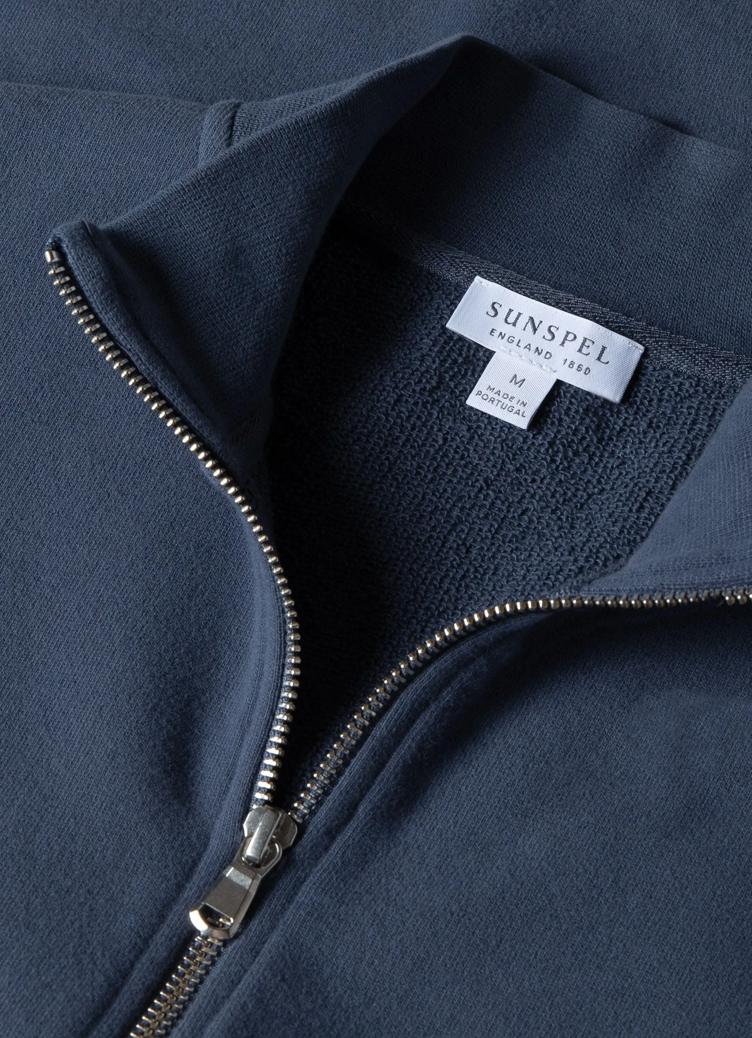 Men's Half Zip Loopback Sweatshirt in Slate Blue sold by Sunspel product image thumbnail 4
