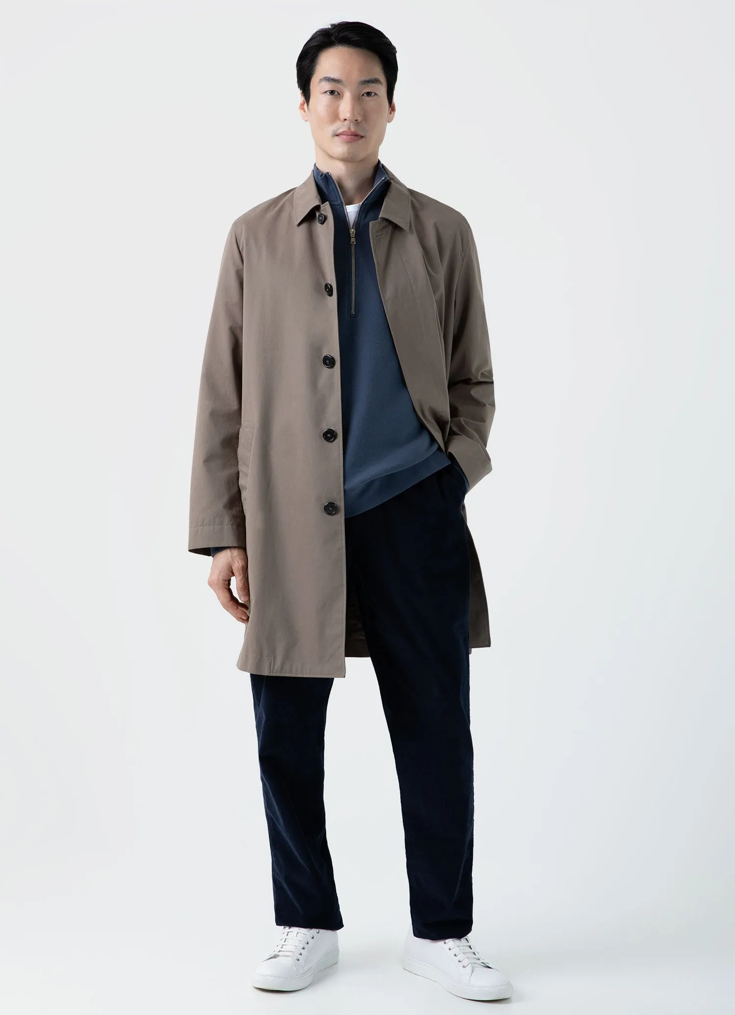 Men's Half Zip Loopback Sweatshirt in Slate Blue sold by Sunspel product image thumbnail 3