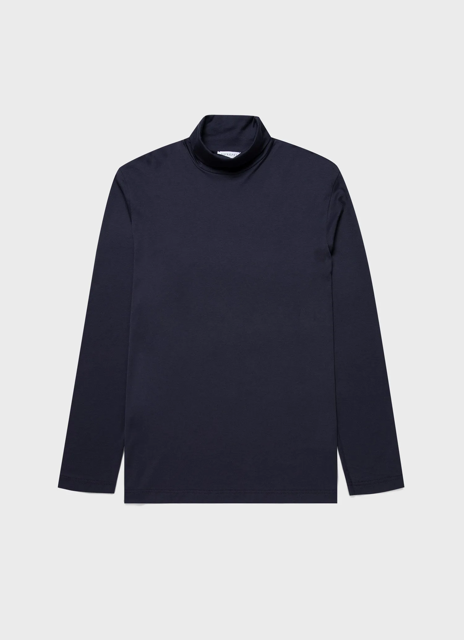 Men's Long Sleeve Roll Neck in Navy sold by Sunspel