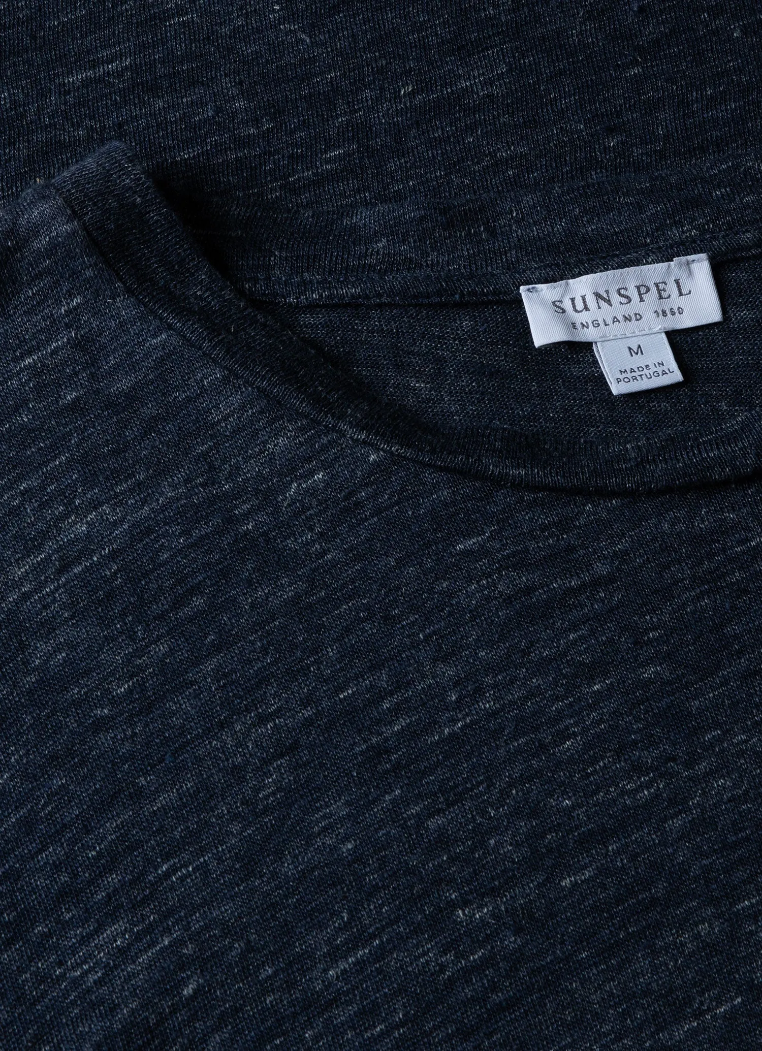 Men's Linen T-shirt in Navy Melange sold by Sunspel product image thumbnail 4