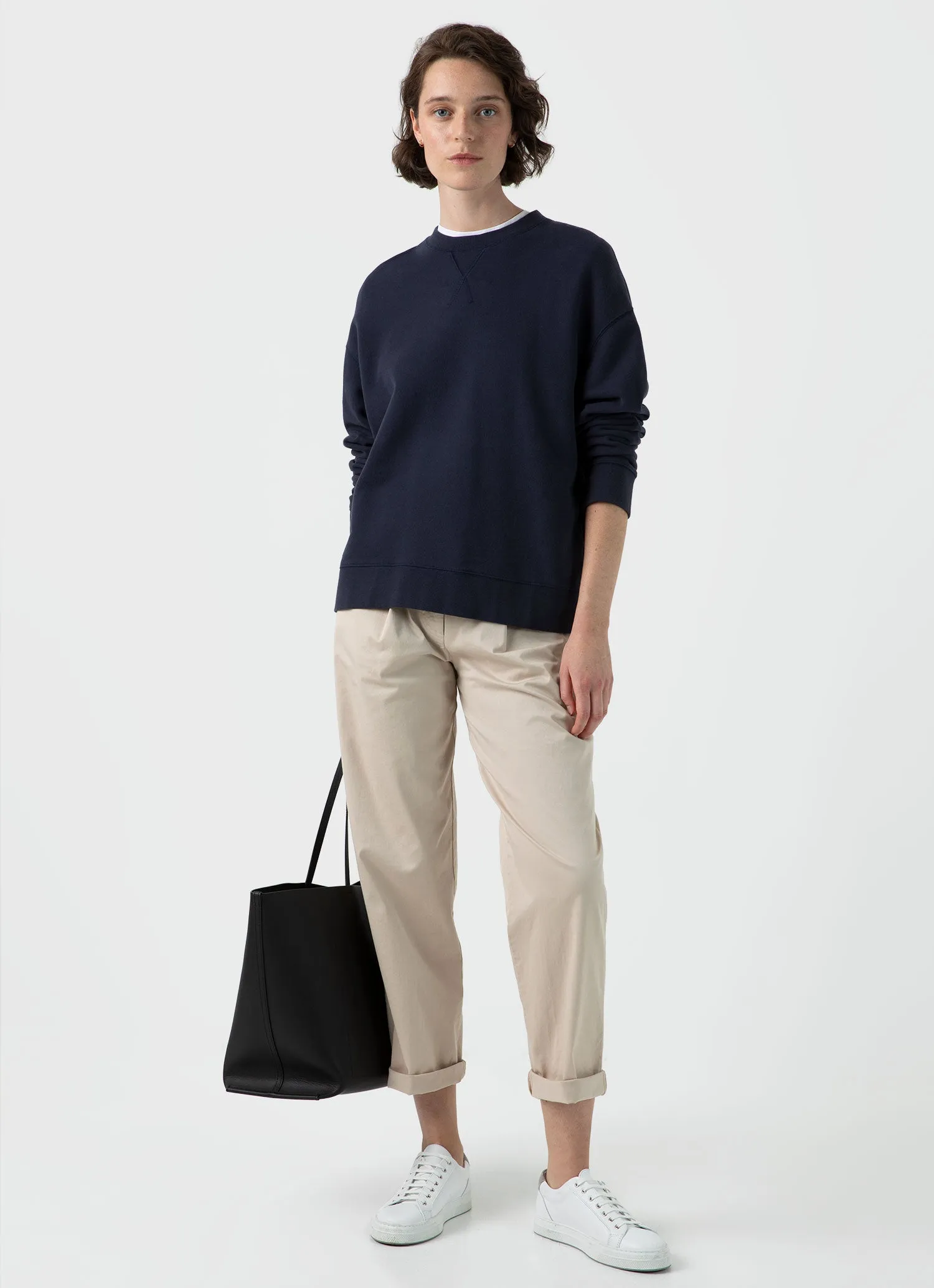 Women's Relaxed Loopback Sweatshirt in Navy sold by Sunspel product image thumbnail 2
