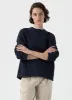 Women's Relaxed Loopback Sweatshirt in Navy sold by Sunspel