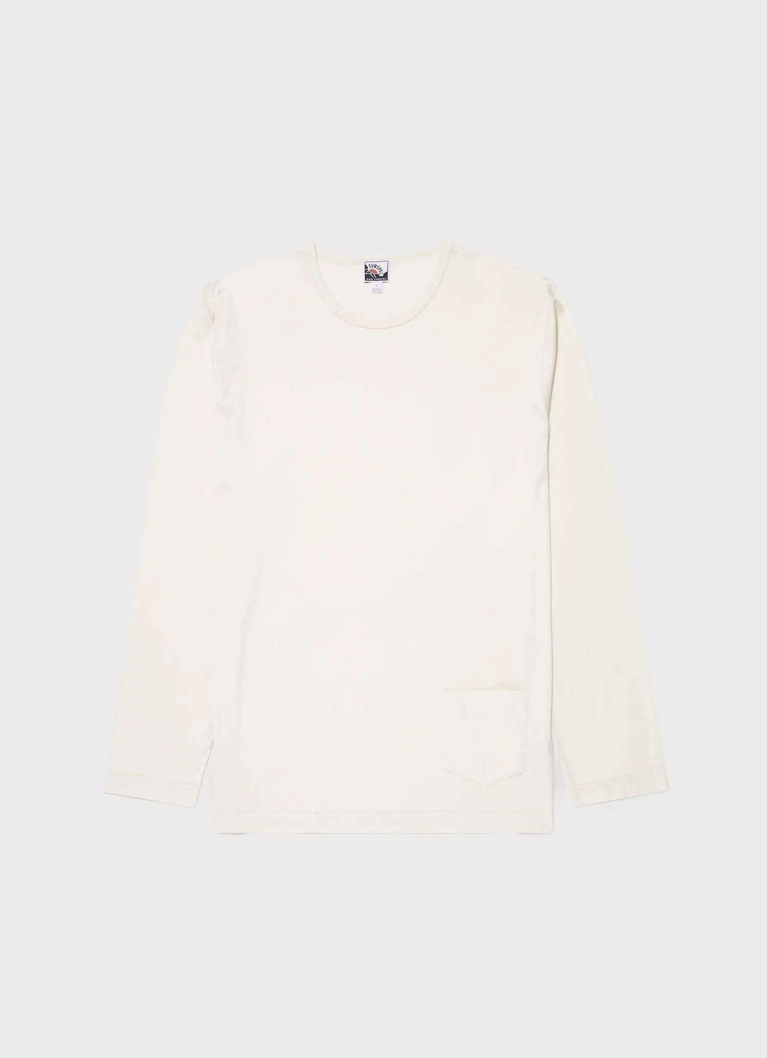 Men's Sunspel x Nigel Cabourn Long Sleeve T-shirt in Stone White sold by Sunspel