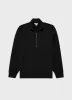 Men's Half Zip Loopback Sweatshirt in Black sold by Sunspel