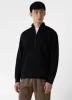 Men's Half Zip Loopback Sweatshirt in Black sold by Sunspel