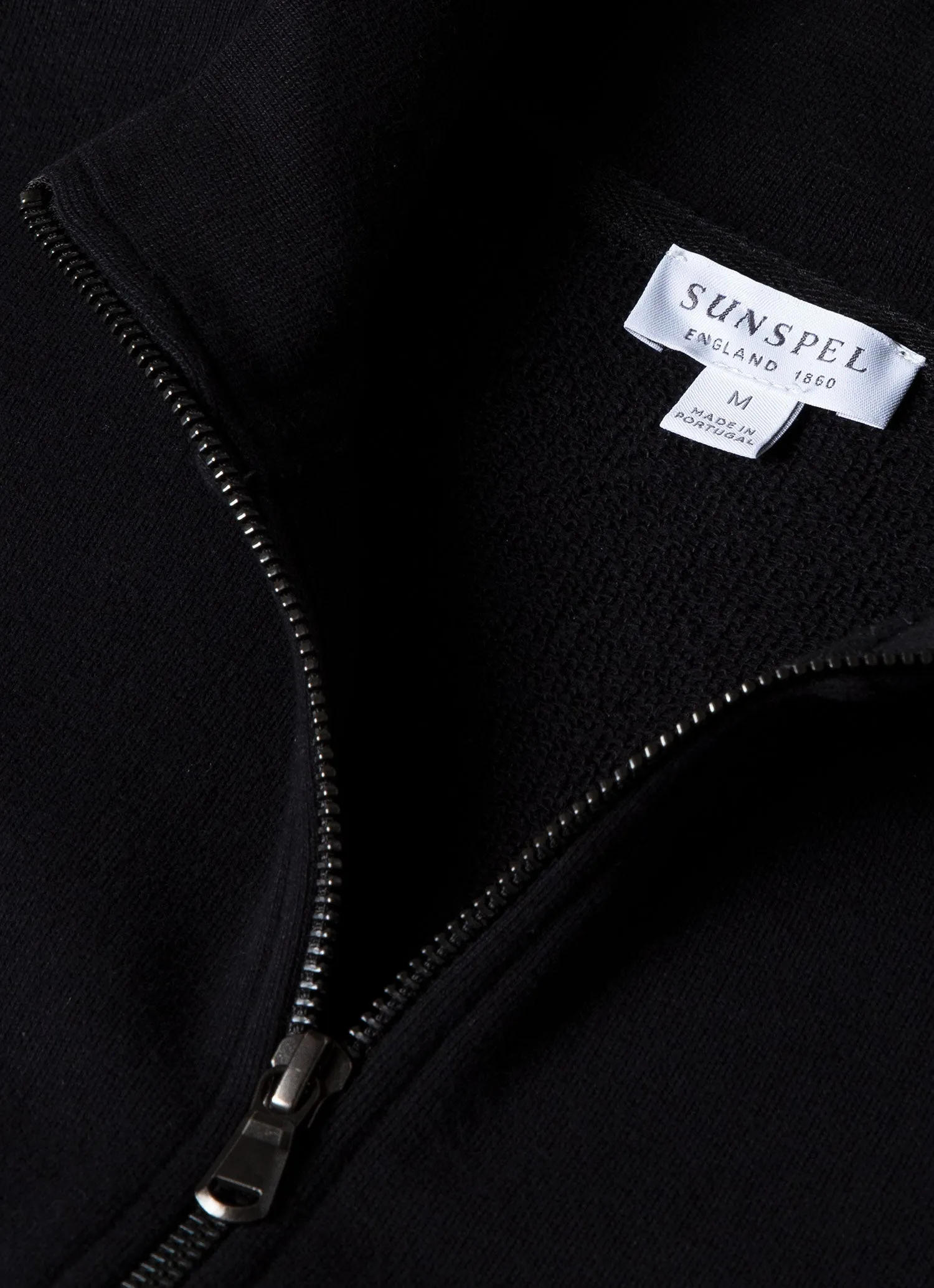Men's Half Zip Loopback Sweatshirt in Black sold by Sunspel product image thumbnail 4
