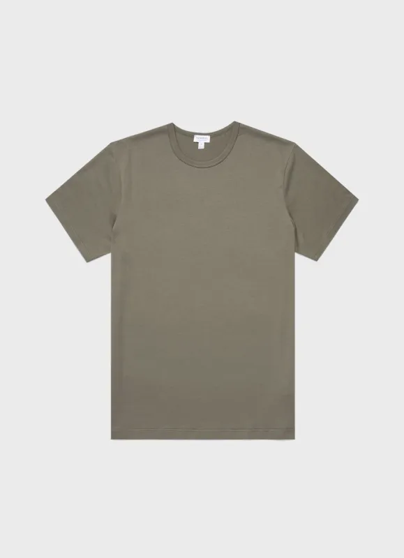 Men's Classic T-shirt in Khaki sold by Sunspel