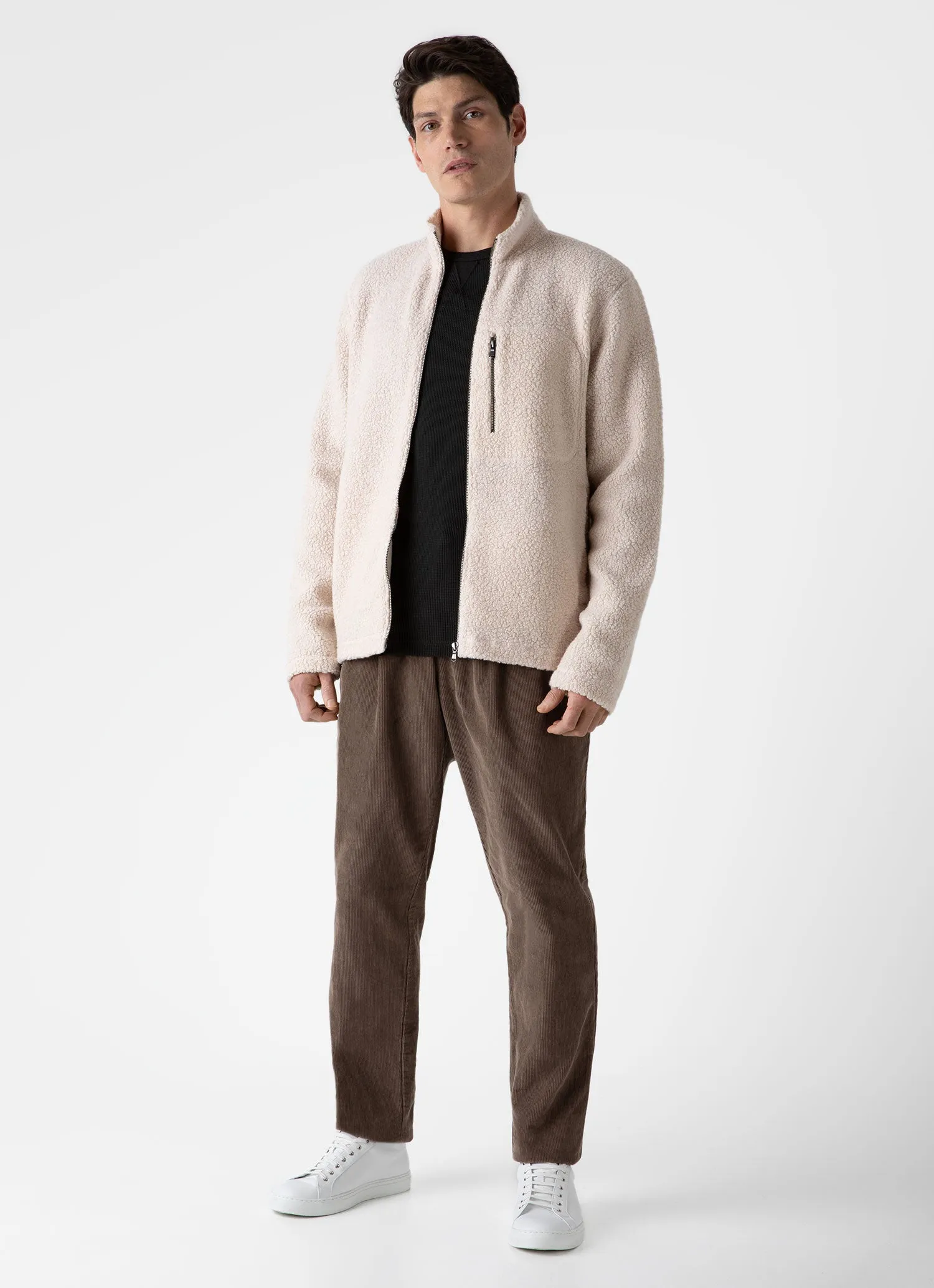 Men's Long Sleeve Waffle T-shirt in Coffee sold by Sunspel product image thumbnail 3