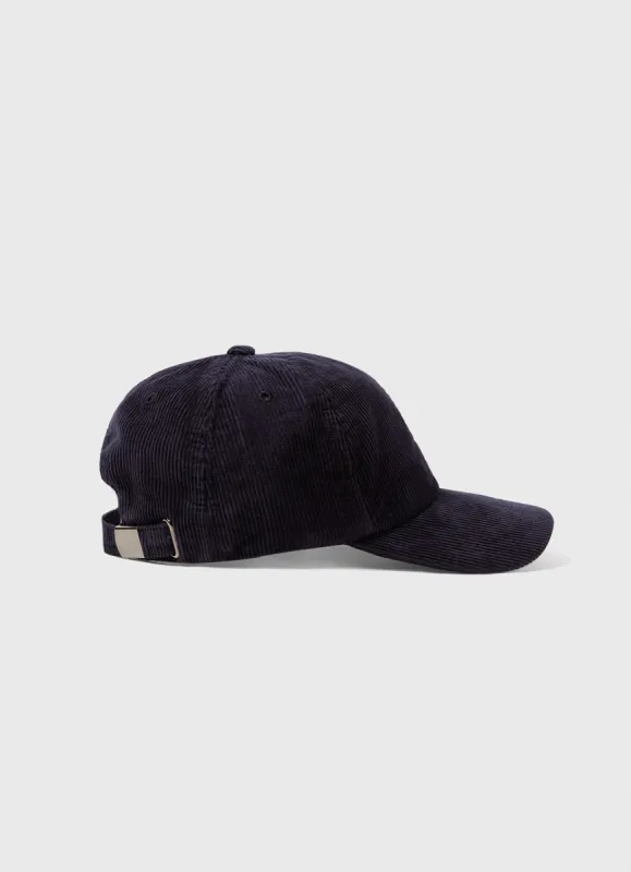Corduroy Cap in Navy sold by Sunspel
