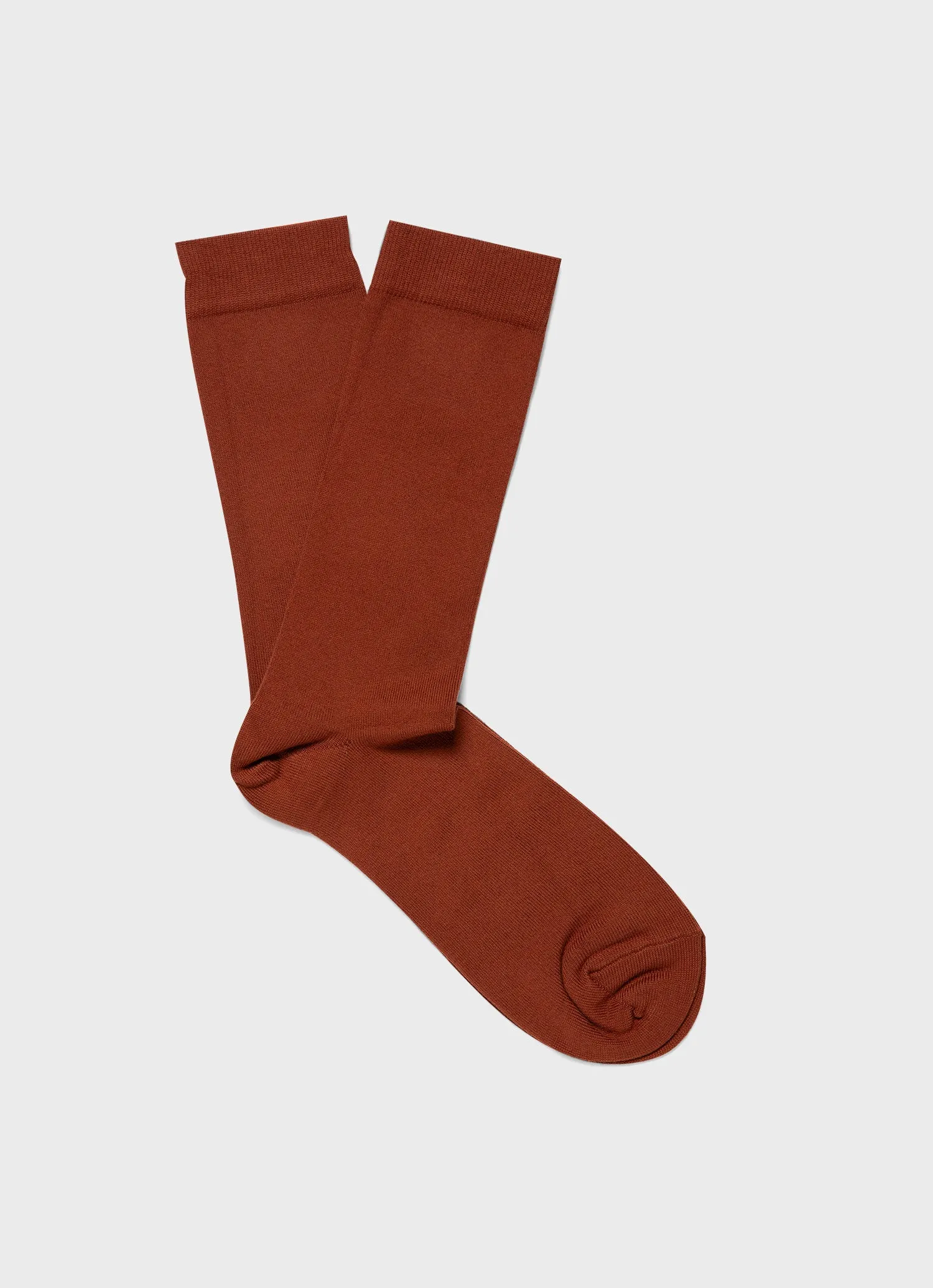 Men's Cotton Socks in Rust sold by Sunspel