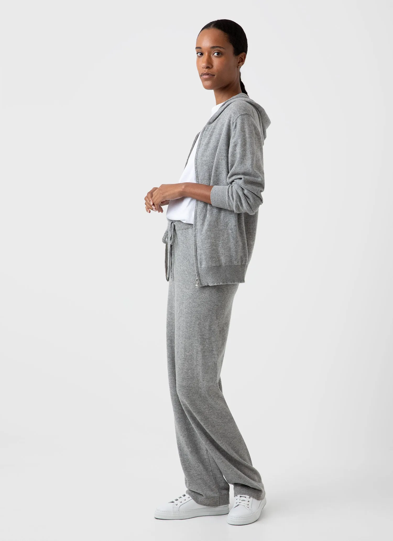 Women's Cashmere Lounge Pant in Grey Melange sold by Sunspel product image thumbnail 3