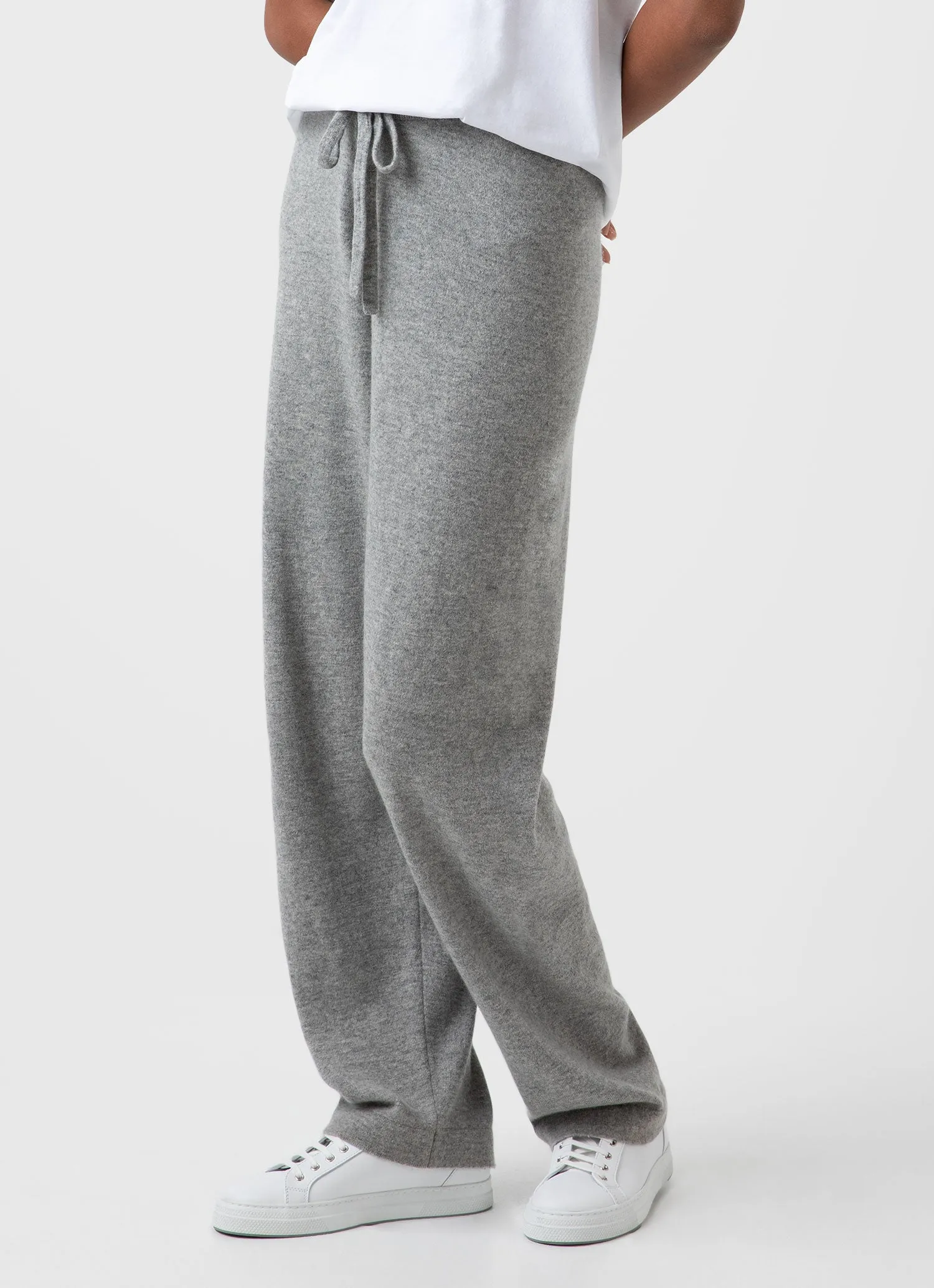Women's Cashmere Lounge Pant in Grey Melange sold by Sunspel