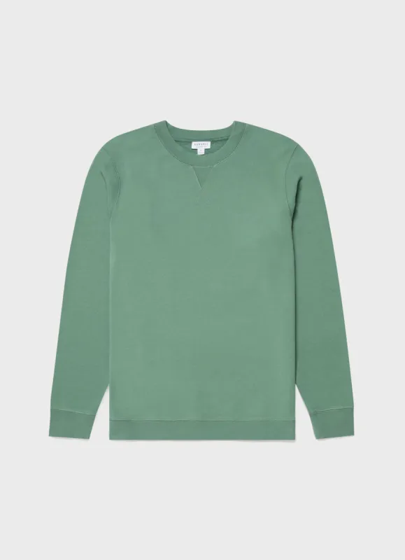 Men's Loopback Sweatshirt in Thyme sold by Sunspel