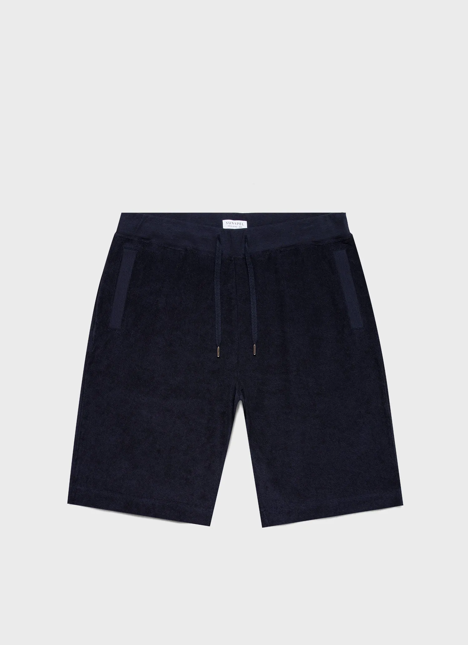 Men's Towelling Short in Navy sold by Sunspel