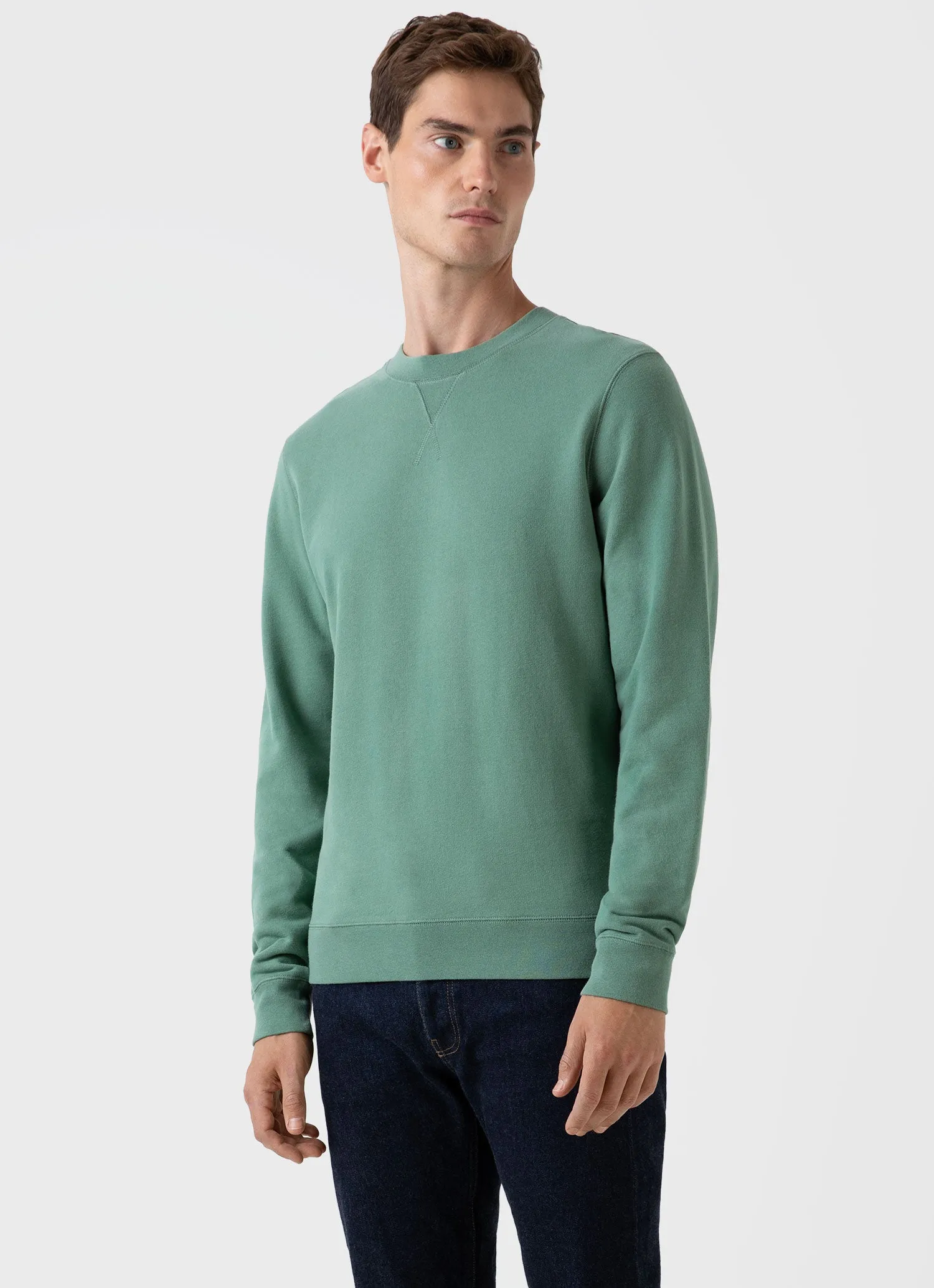 Men's Loopback Sweatshirt in Thyme sold by Sunspel product image thumbnail 2